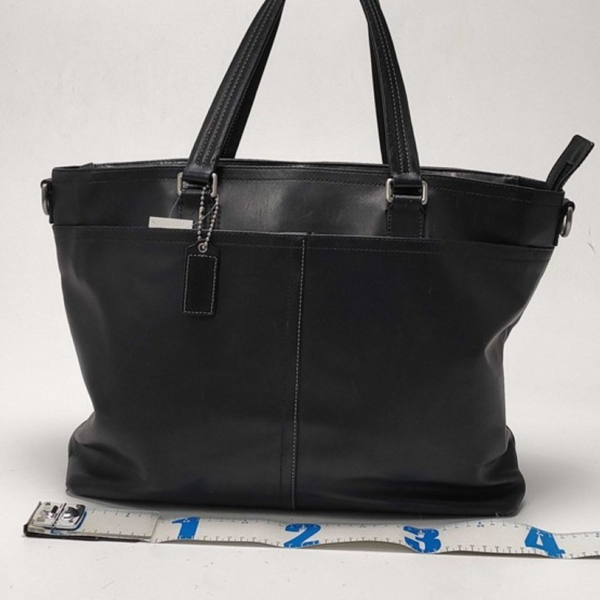 Coach Black Leather Handbag Shoulder Bag Tote Bag (Pre-Owned)