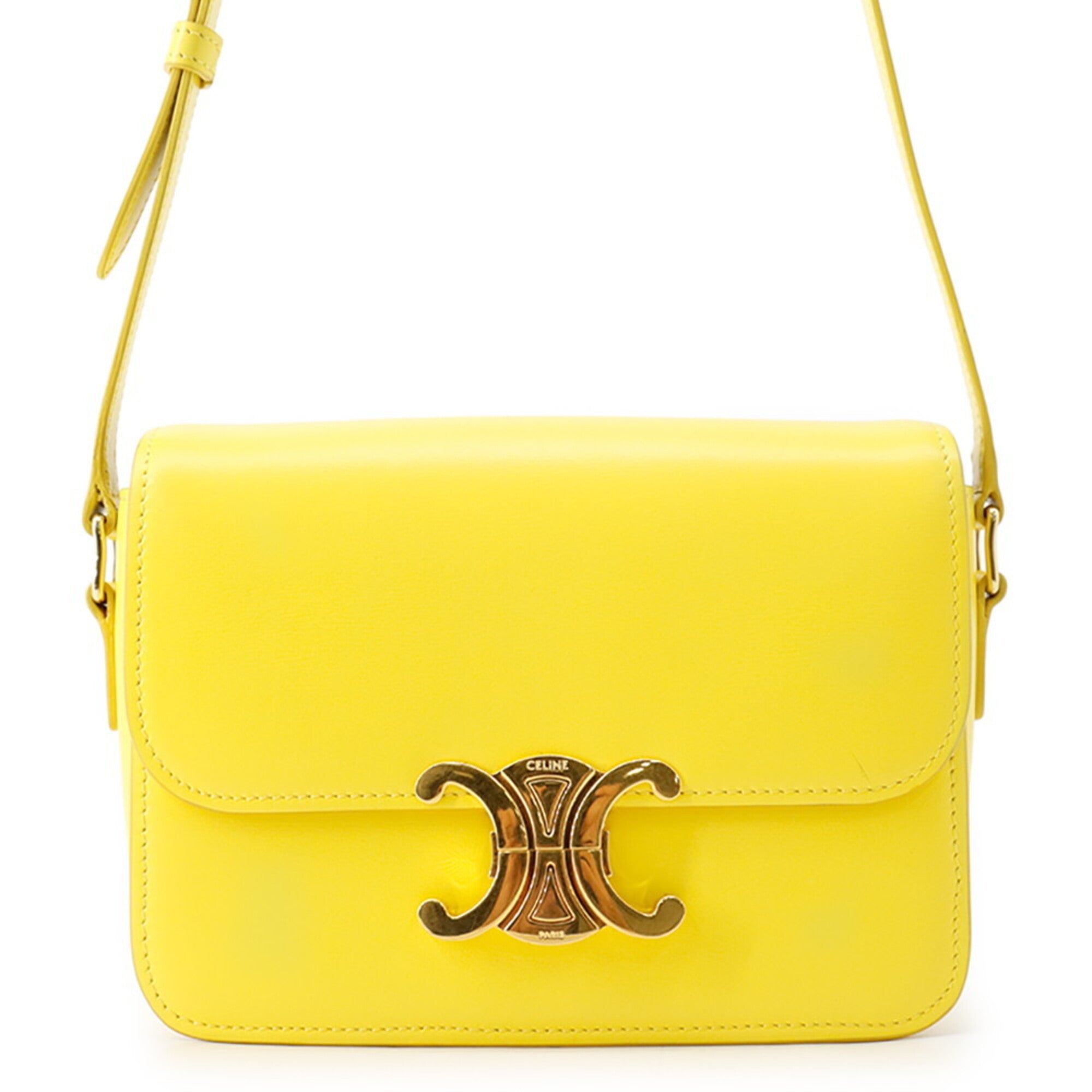 Celine Yellow Leather Shoulder Bag (Pre-Owned)