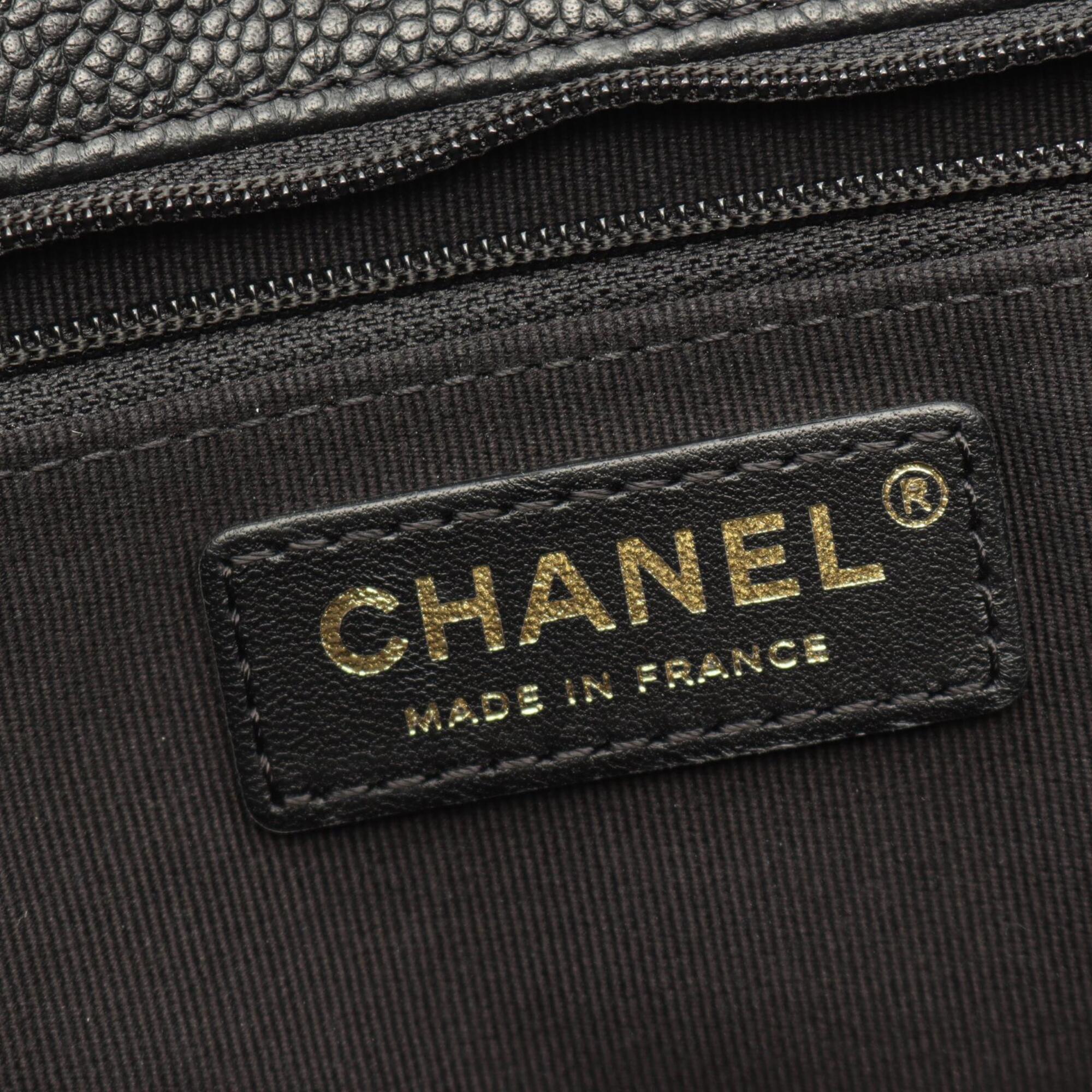 Chanel Black Grained Calfskin Handbag Tote Bag (Pre-Owned)