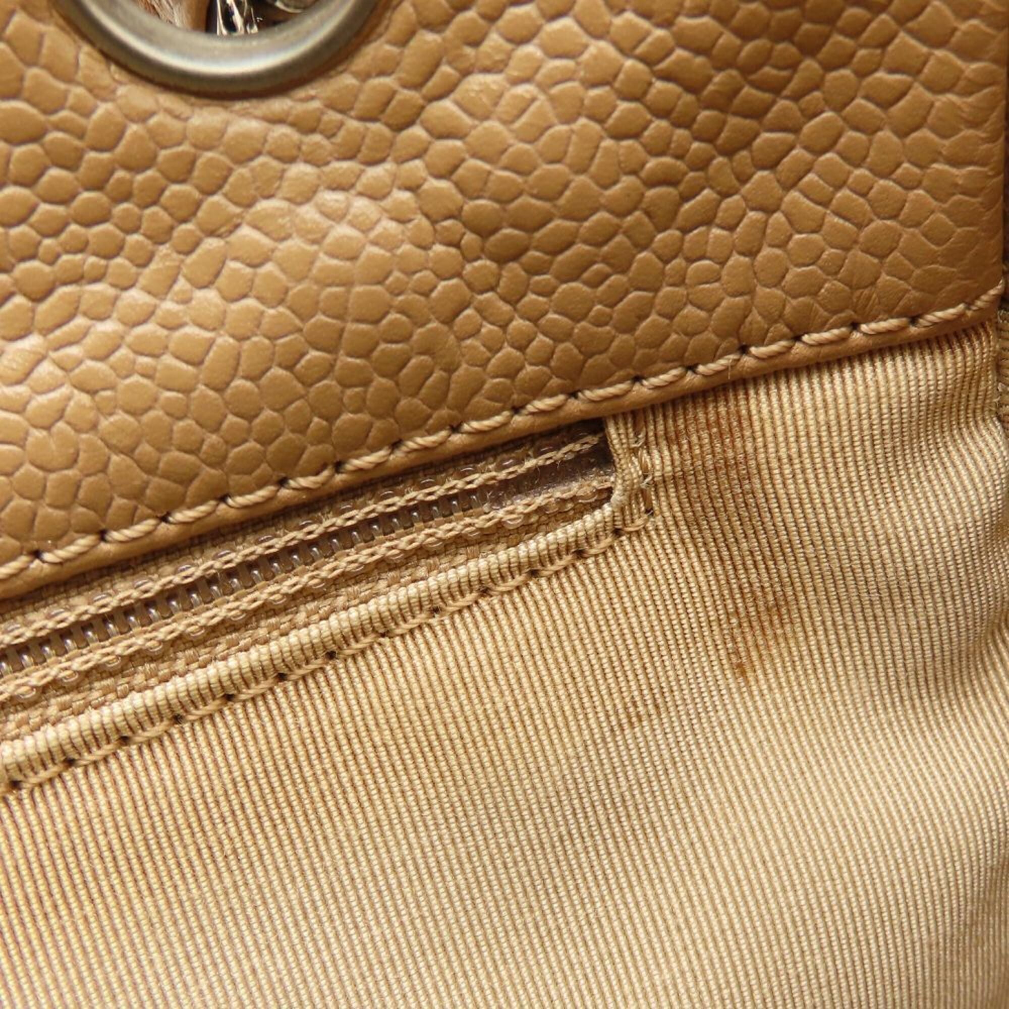 Chanel Beige Grained Calfskin Shoulder Bag Tote Bag (Pre-Owned)