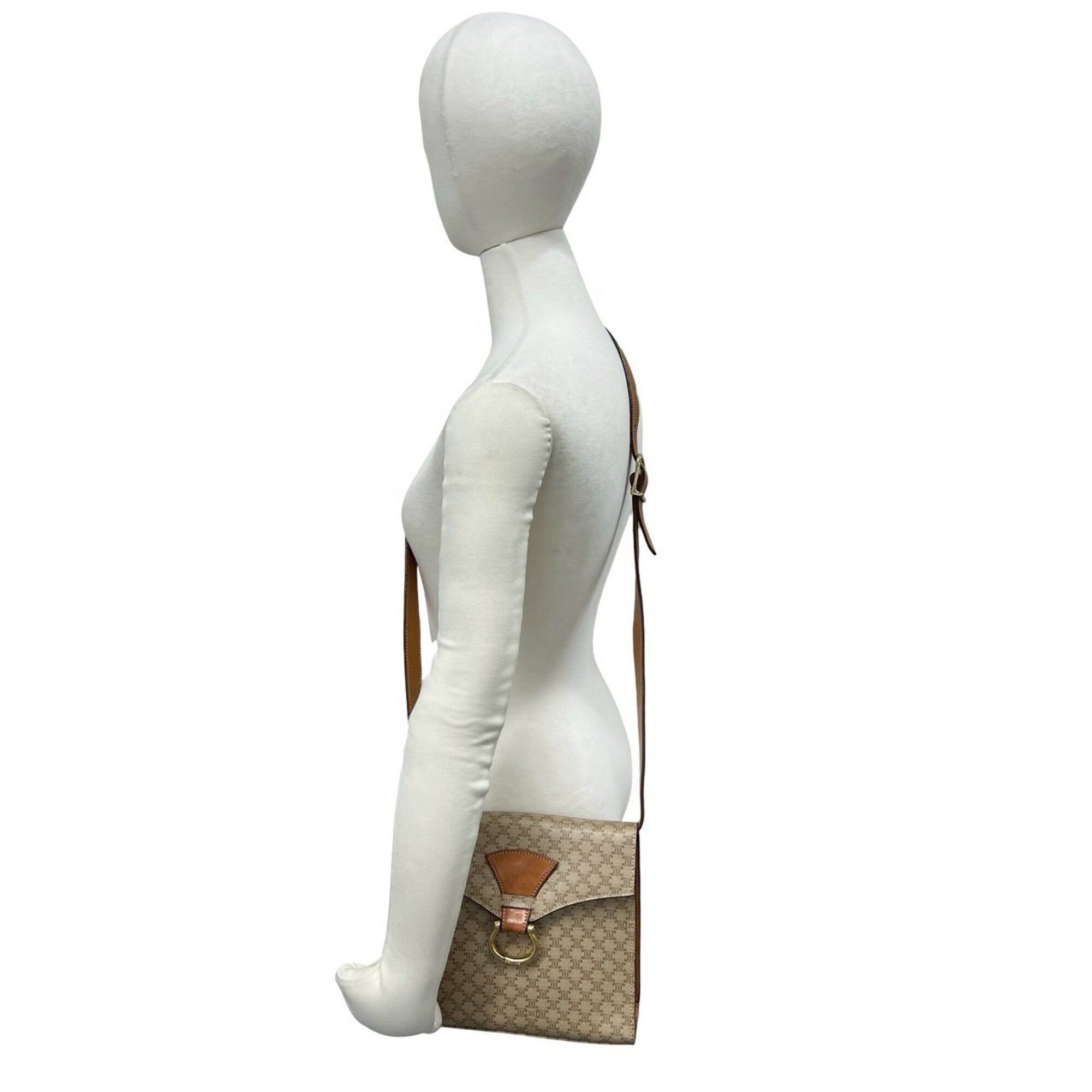 Celine Brown Leather Pvc Pochette Shoulder Bag (Pre-Owned)