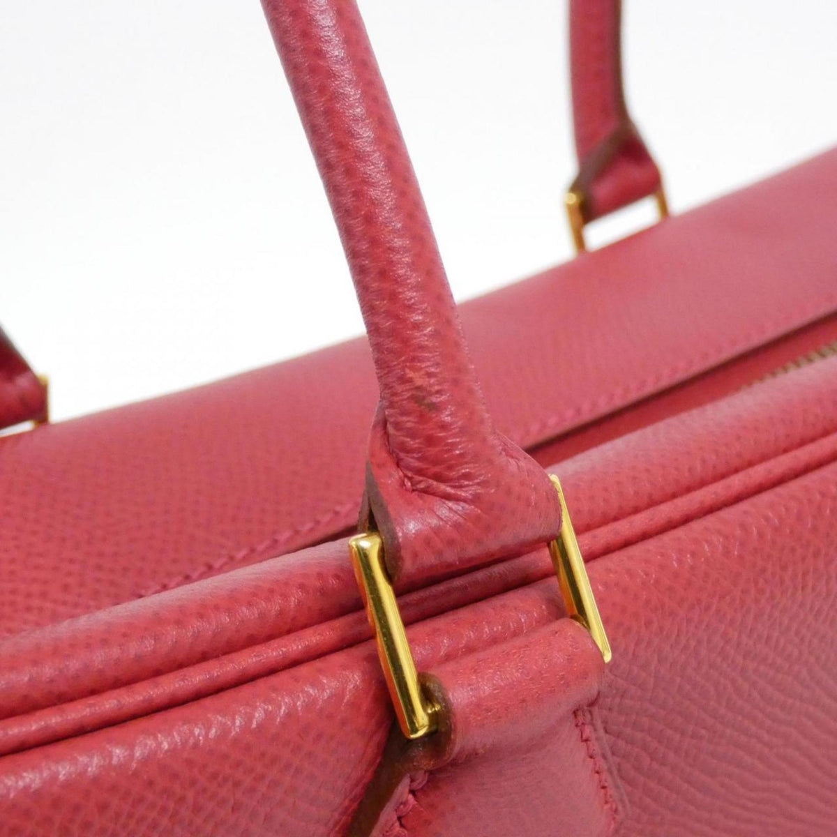 Hermes Rouge Vif Courchevel Leather Handbag (Pre-Owned)