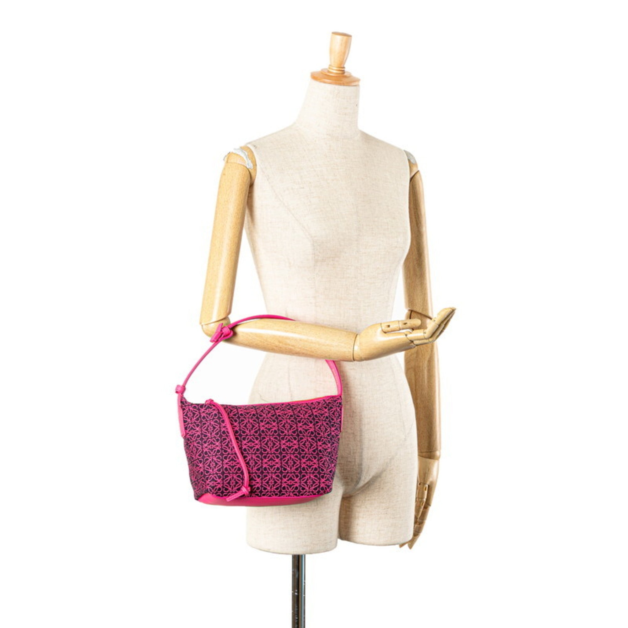 Loewe Pink Leather Jacquard Handbag (Pre-Owned)
