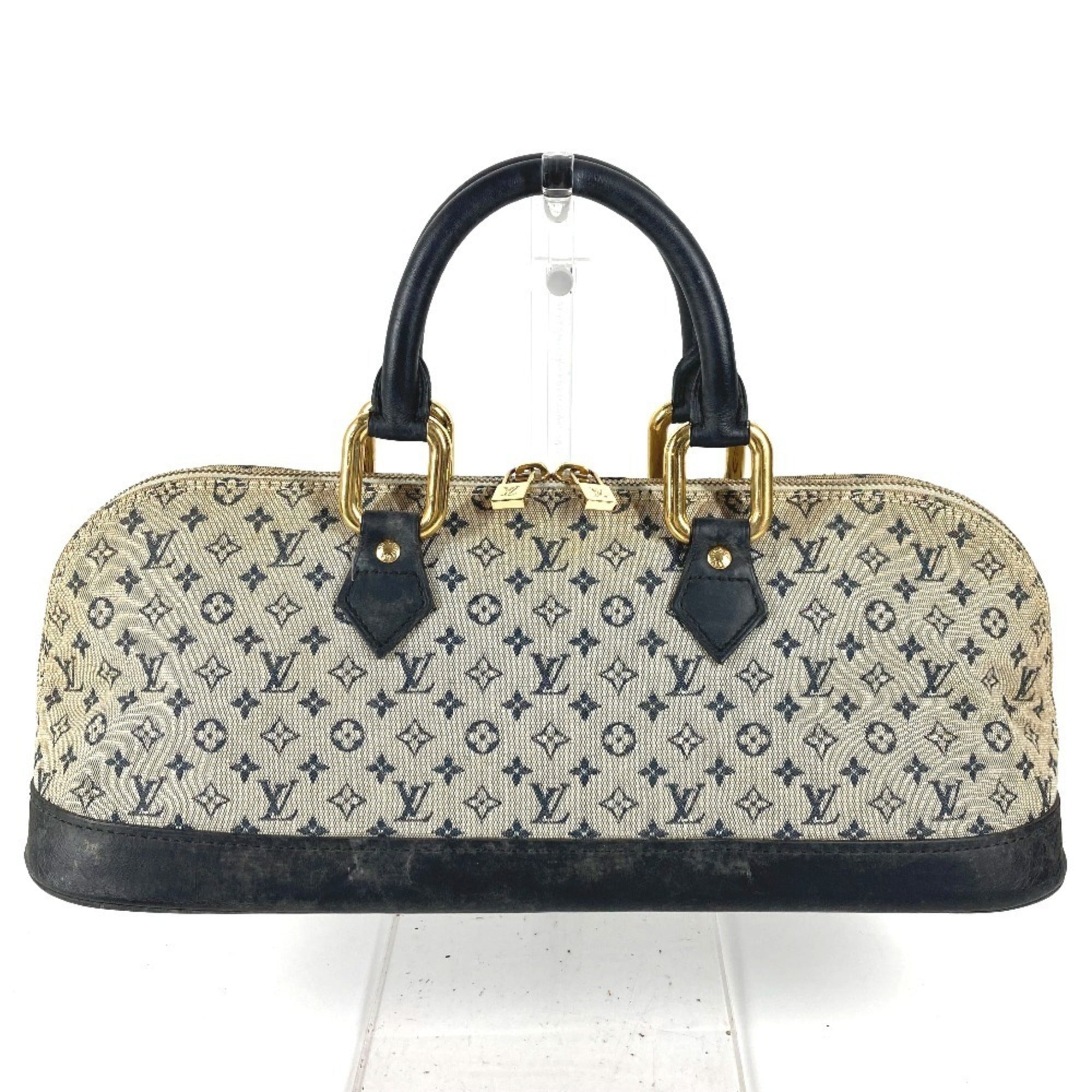 Louis Vuitton Galle Marron Monogram Navy Monogram Mini Boston Bag Handbag (Pre-Owned)