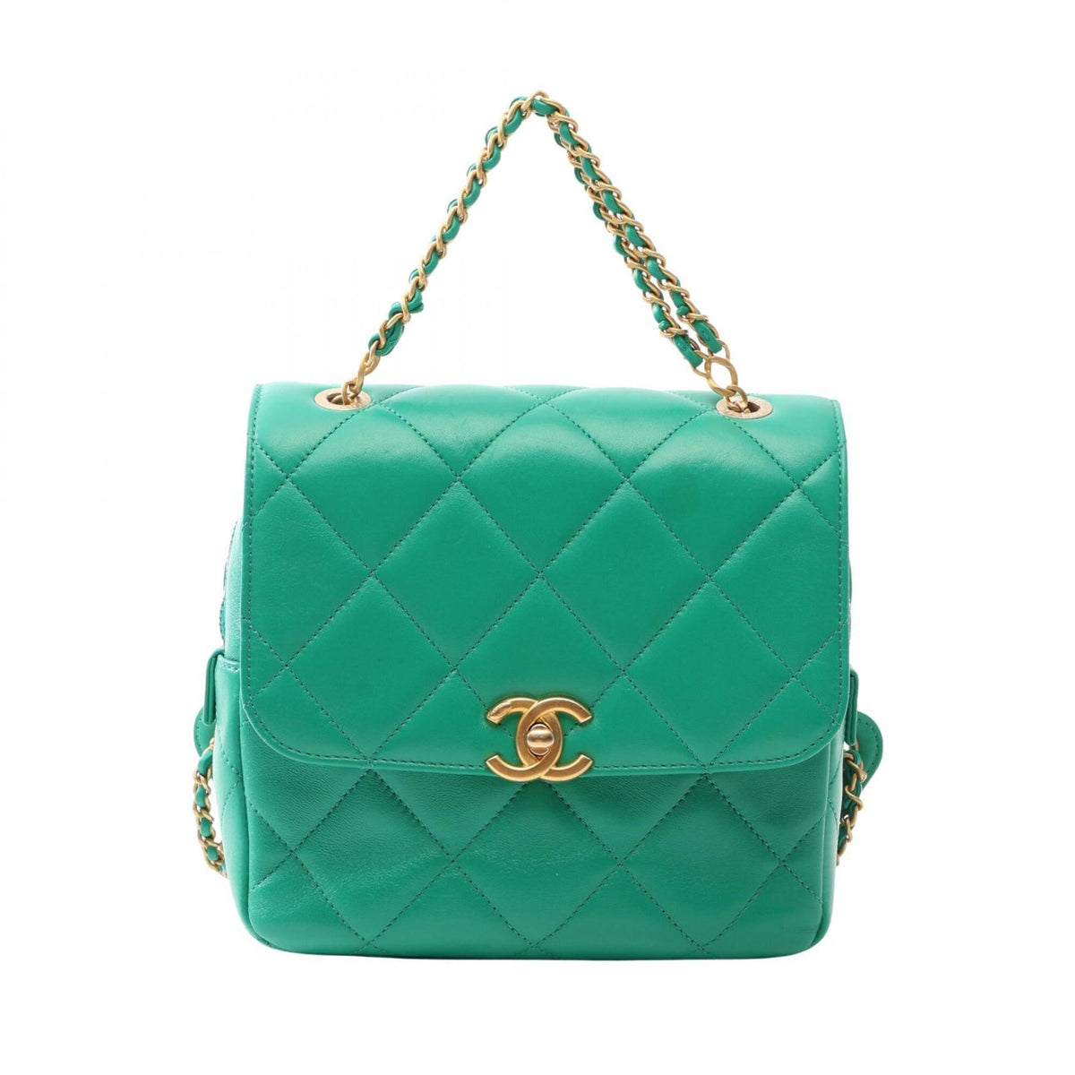Chanel Green Leather Backpack (Pre-Owned)