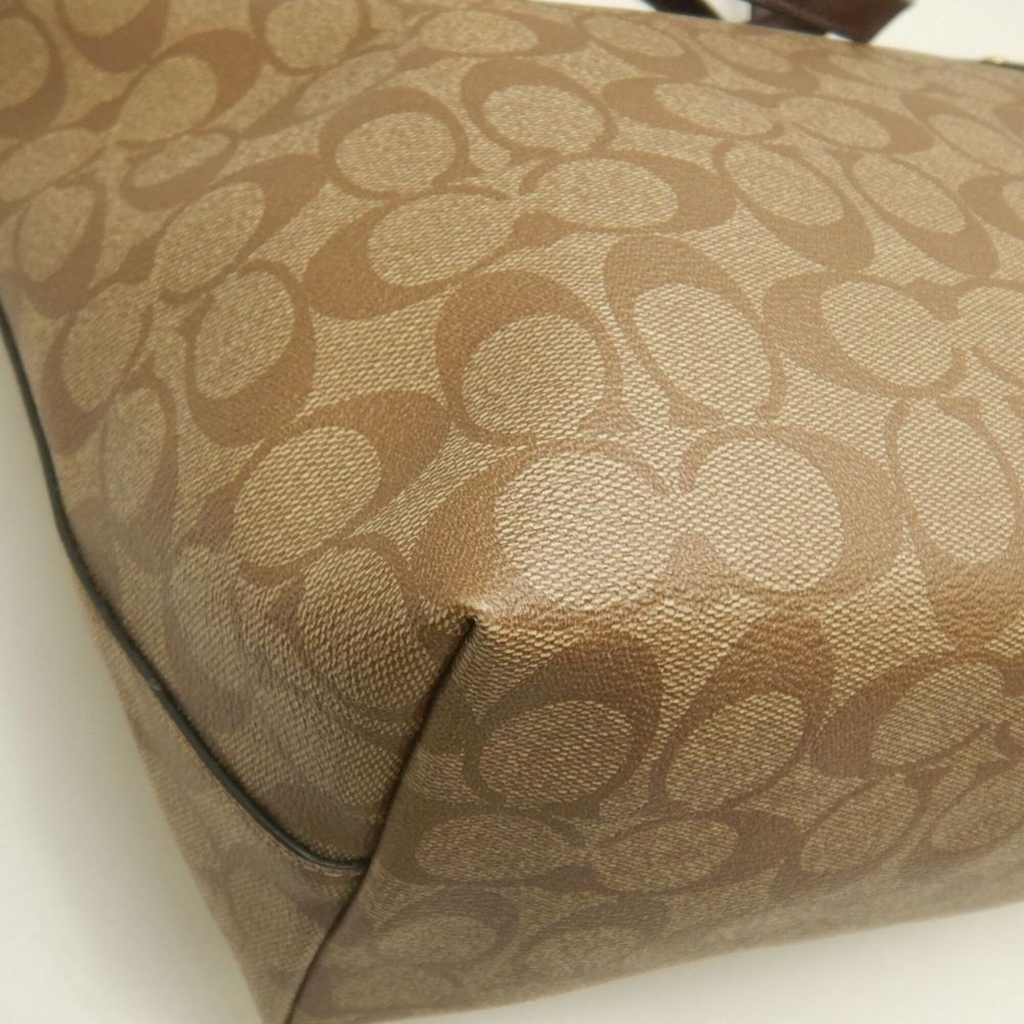 Coach Signature Beige Coated Canvas Tote Bag (Pre-Owned)