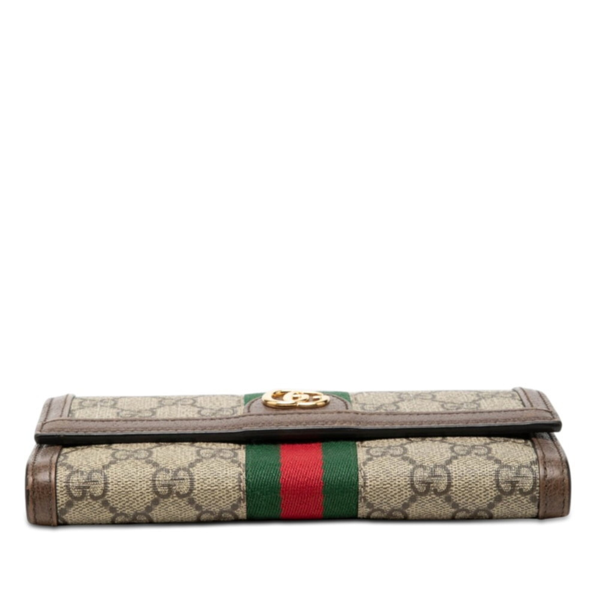 Gucci Beige Brown Pvc Long Wallet (Bi-Fold) (Pre-Owned)