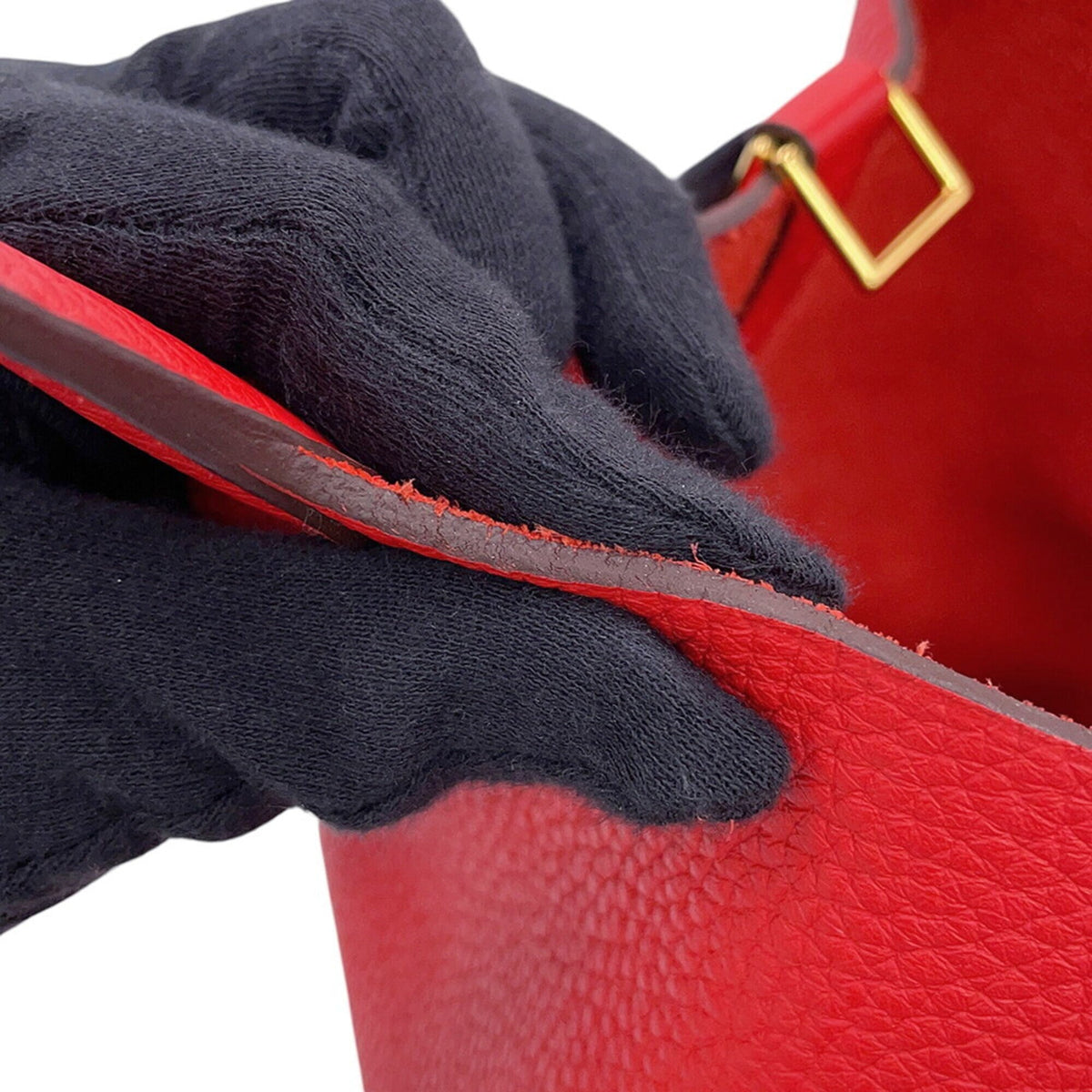 Hermes Picotin Rouge Casaque Taurillon Clemence Leather Handbag Tote Bag (Pre-Owned)
