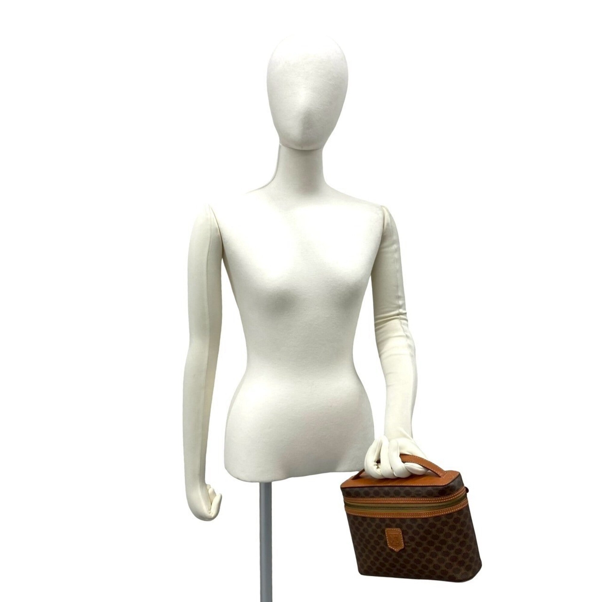 Celine Brown Leather Pvc Handbag Vanity Bag (Pre-Owned)