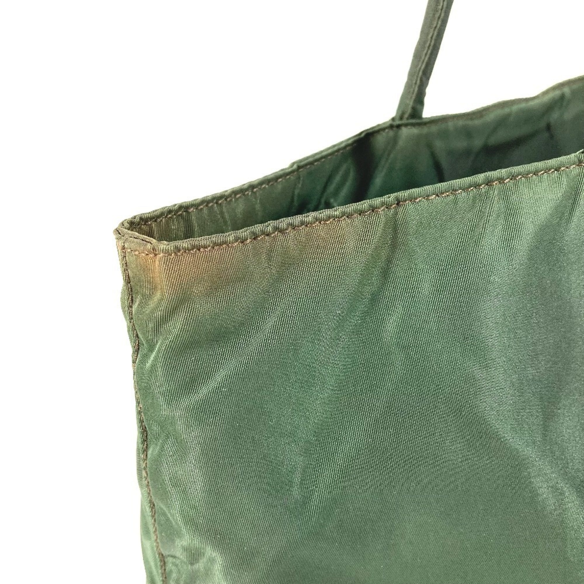 Prada Khaki Nylon Shoulder Bag Tote Bag (Pre-Owned)