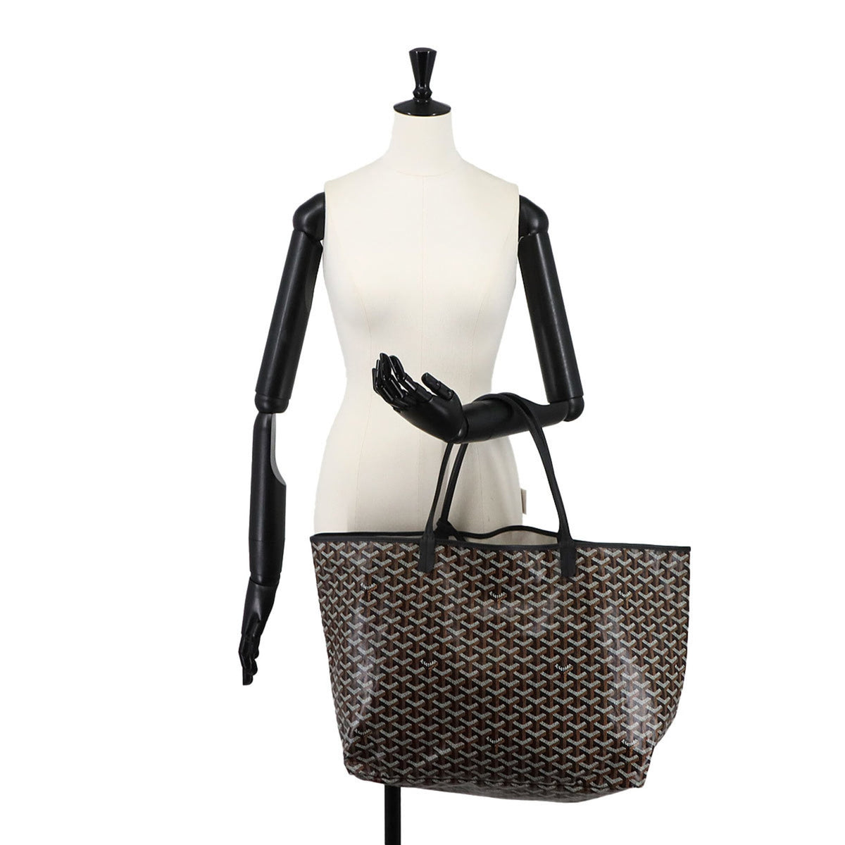 Goyard Saint Louis Black Pvc Leather Handbag Tote Bag (Pre-Owned)