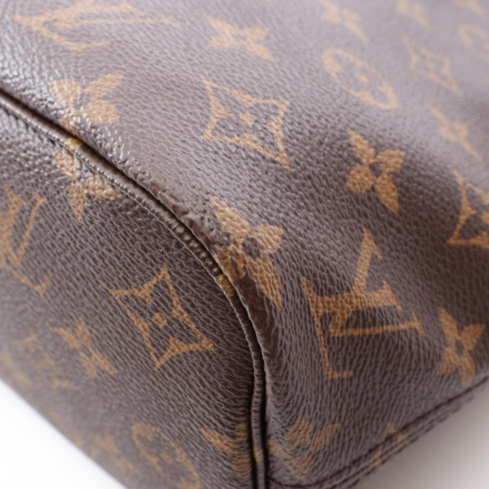 Louis Vuitton Brown Monogram Coated Canvas Leather Handbag Tote Bag (Pre-Owned)