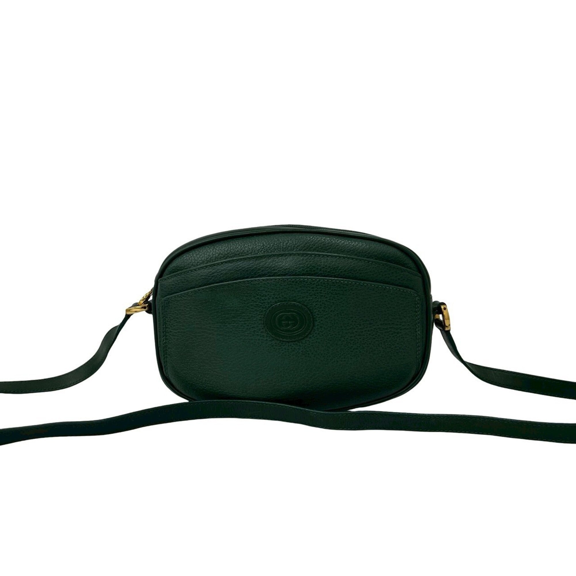 Gucci Green Leather Pochette Shoulder Bag (Pre-Owned)