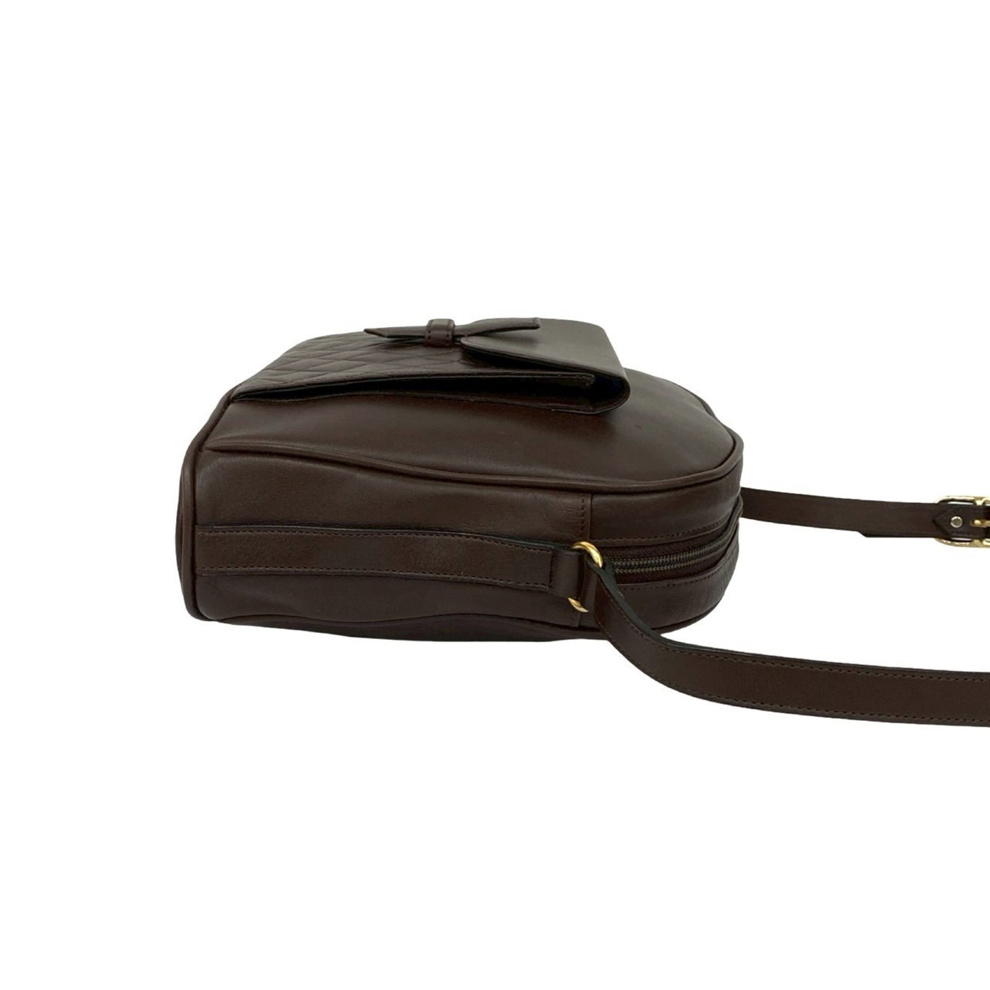 Yves Saint Laurent Brown Leather Pochette Shoulder Bag (Pre-Owned)