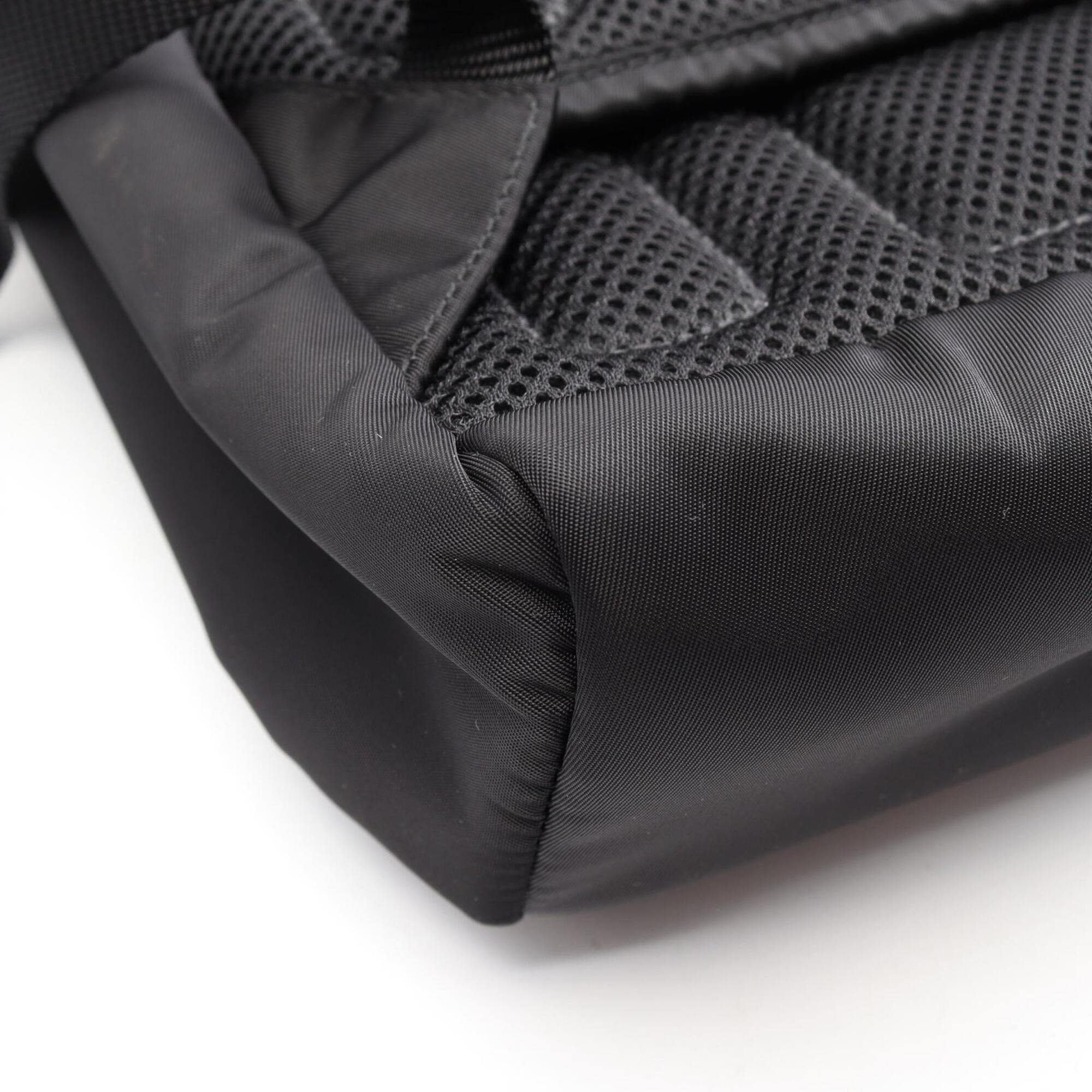 Prada Black Nylon Leather Backpack Handbag (Pre-Owned)
