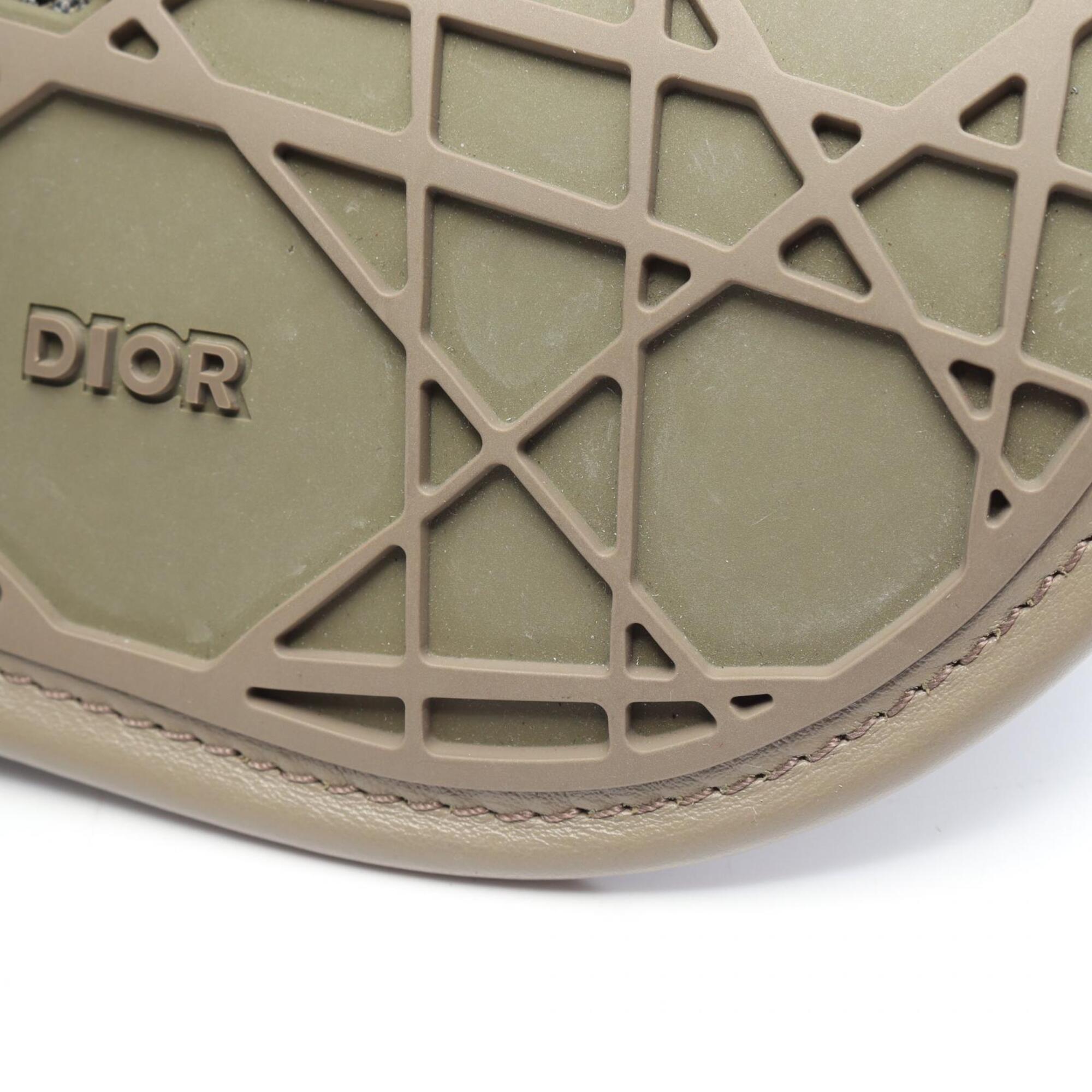 Christian Dior Beige Blue Nylon Leather Rubber Fanny Pack Handbag Saddle Bag (Pre-Owned)