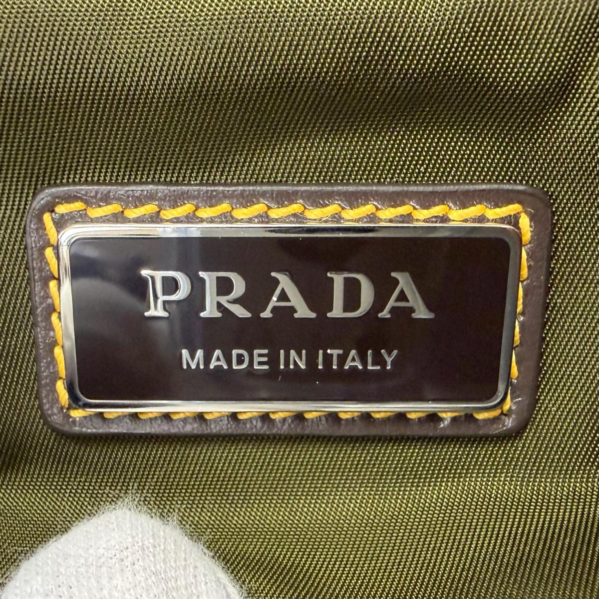 Prada Brown Khaki Polyamide Leather Sling Bag (Pre-Owned)