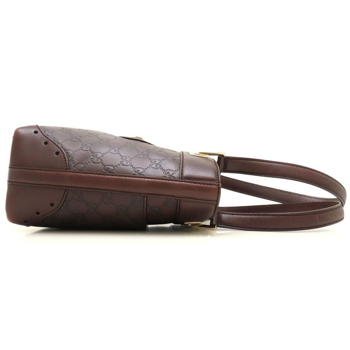 Gucci Dark Brown Leather Tote Bag (Pre-Owned)