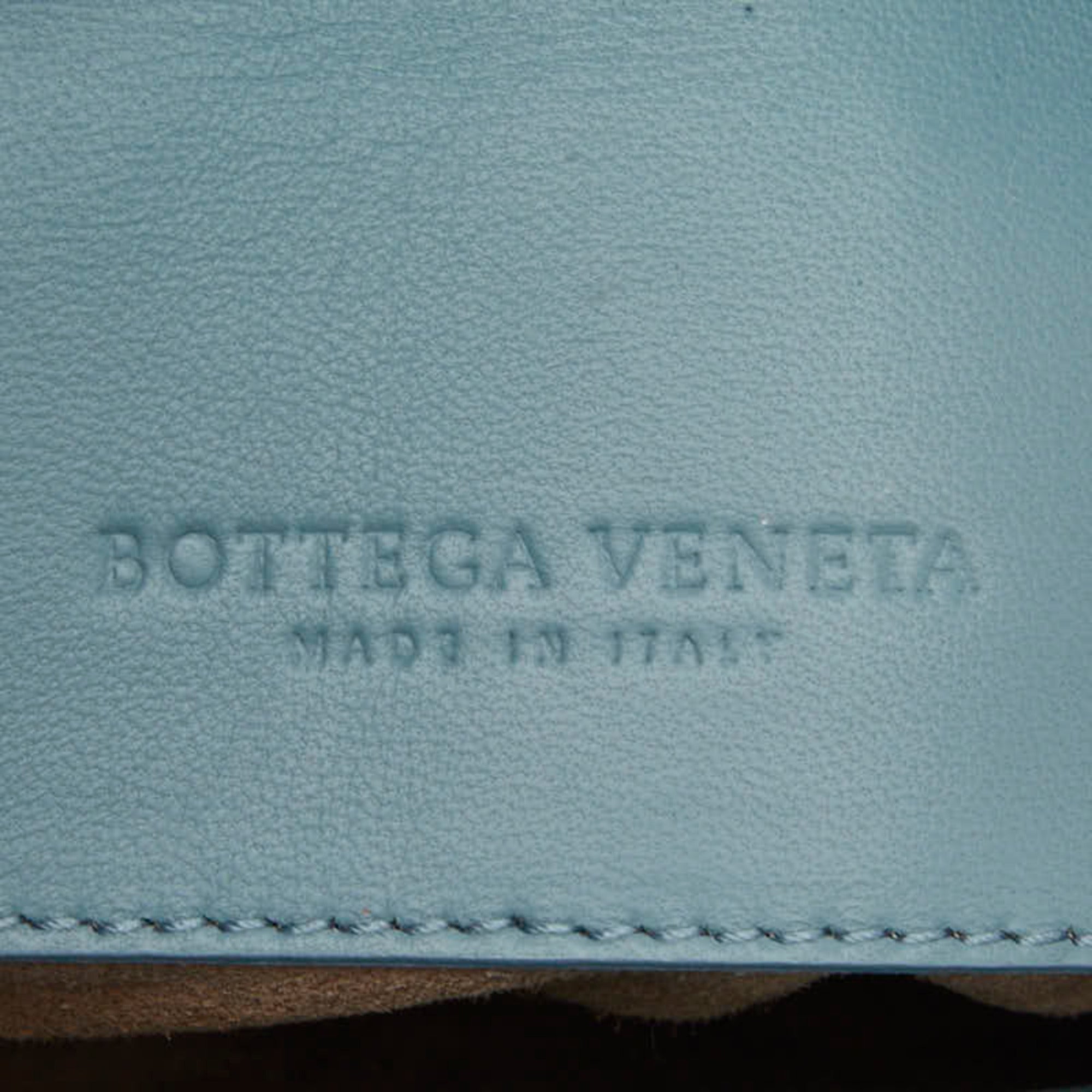 Bottega Veneta Light Blue Leather Handbag Shoulder Bag (Pre-Owned)