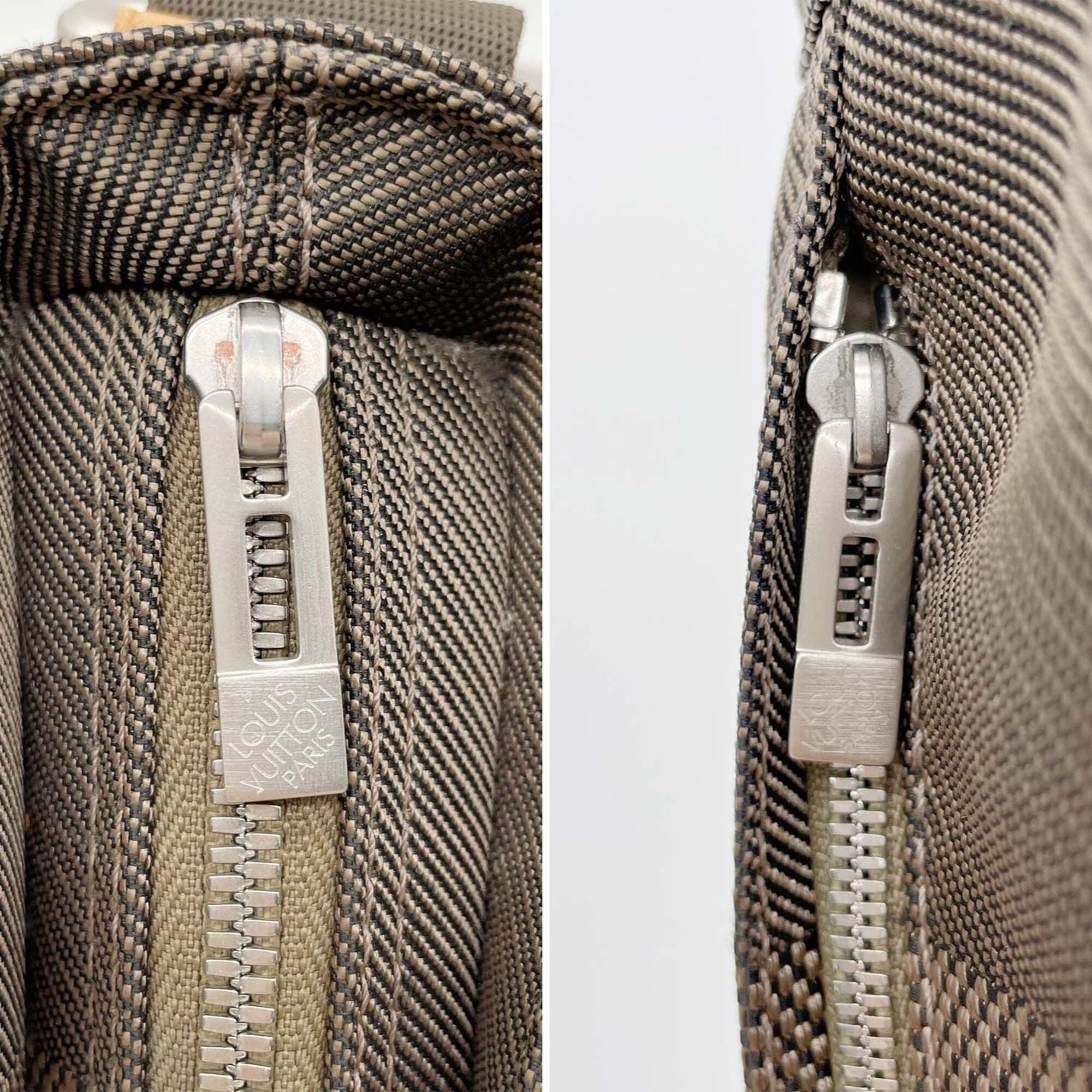 Louis Vuitton Beige Brown Canvas Leather Shoulder Bag (Pre-Owned)