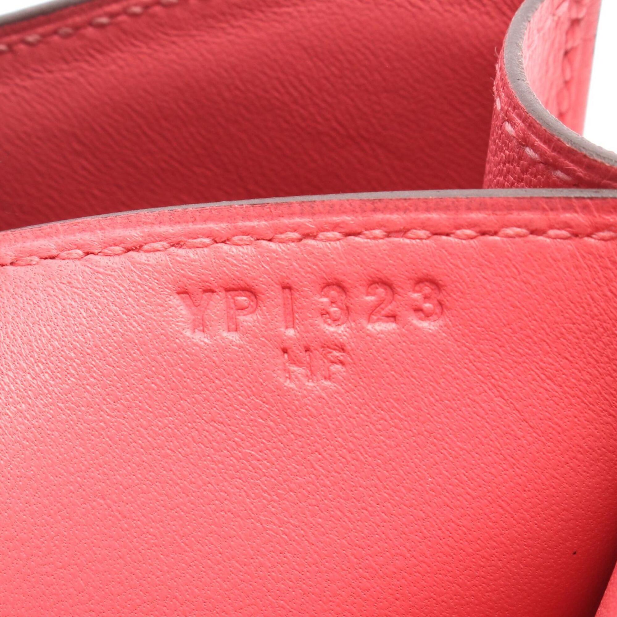 Hermes Pink Leather Handbag Shoulder Bag (Pre-Owned)