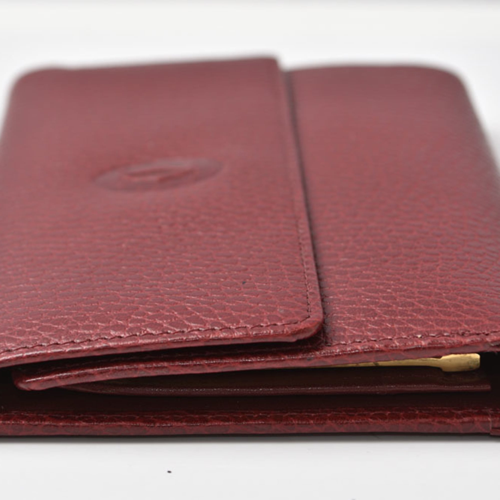 Cartier Bordeaux Leather Wallet (Tri-Fold) (Pre-Owned)