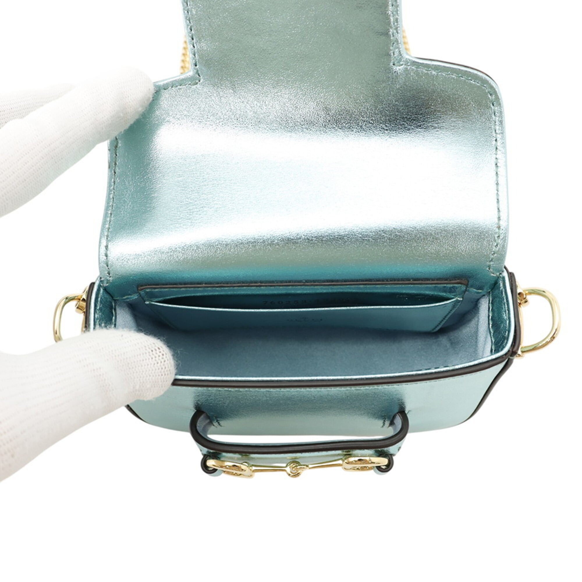 Gucci Light Blue Leather Handbag Shoulder Bag (Pre-Owned)