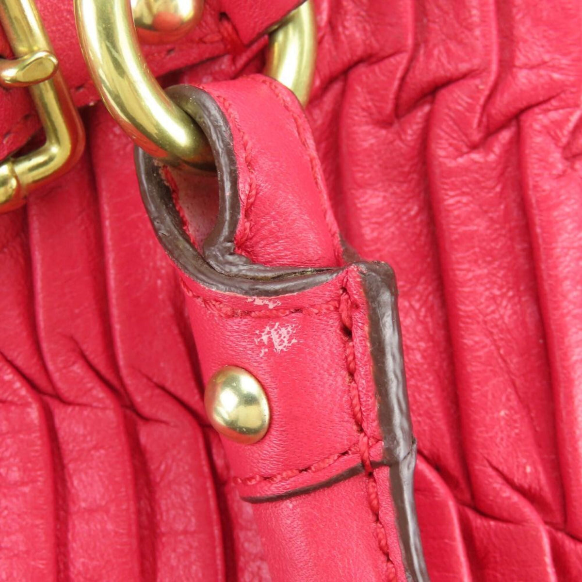 Coach Red Color Leather Handbag (Pre-Owned)