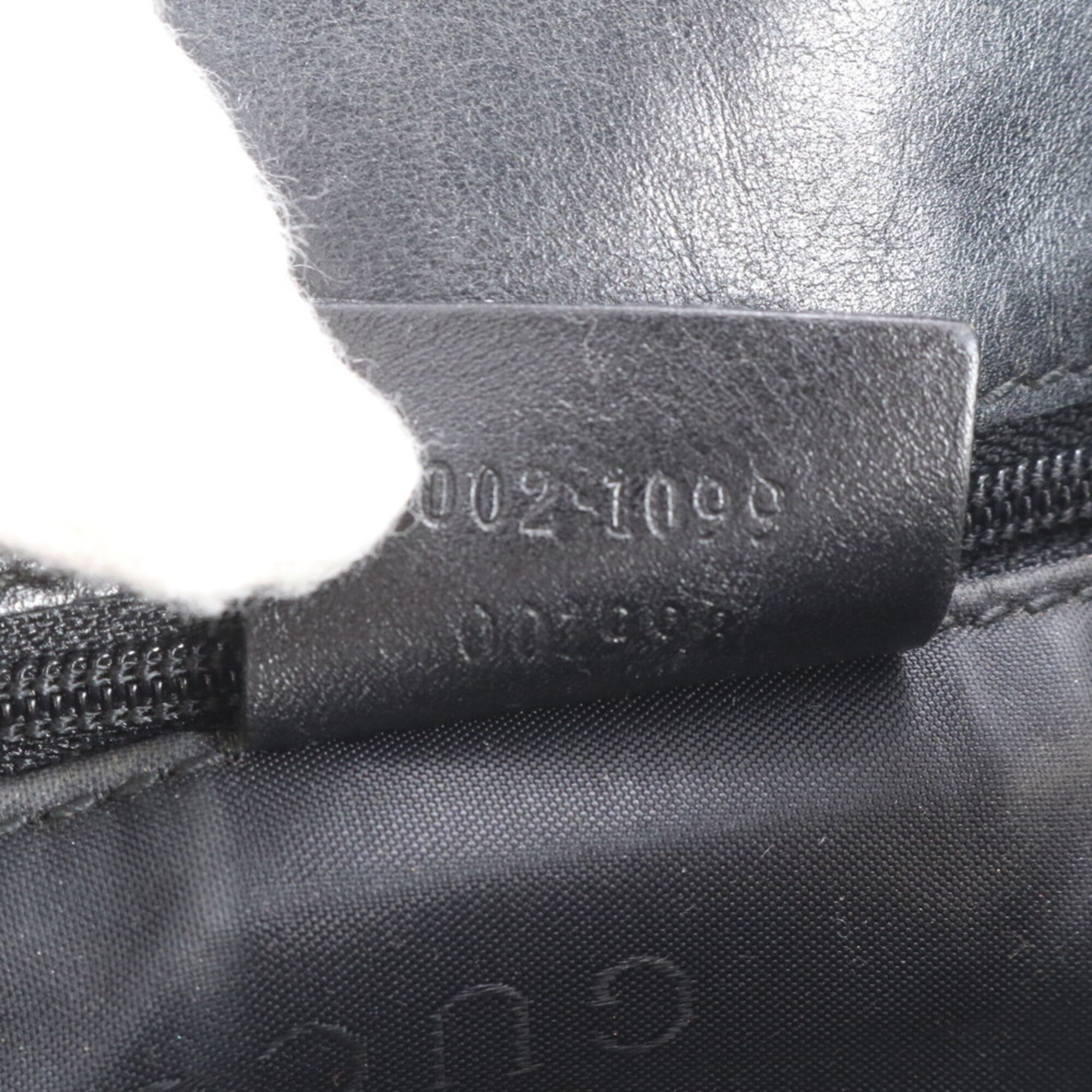 Gucci Black Canvas Leather Handbag Tote Bag (Pre-Owned)