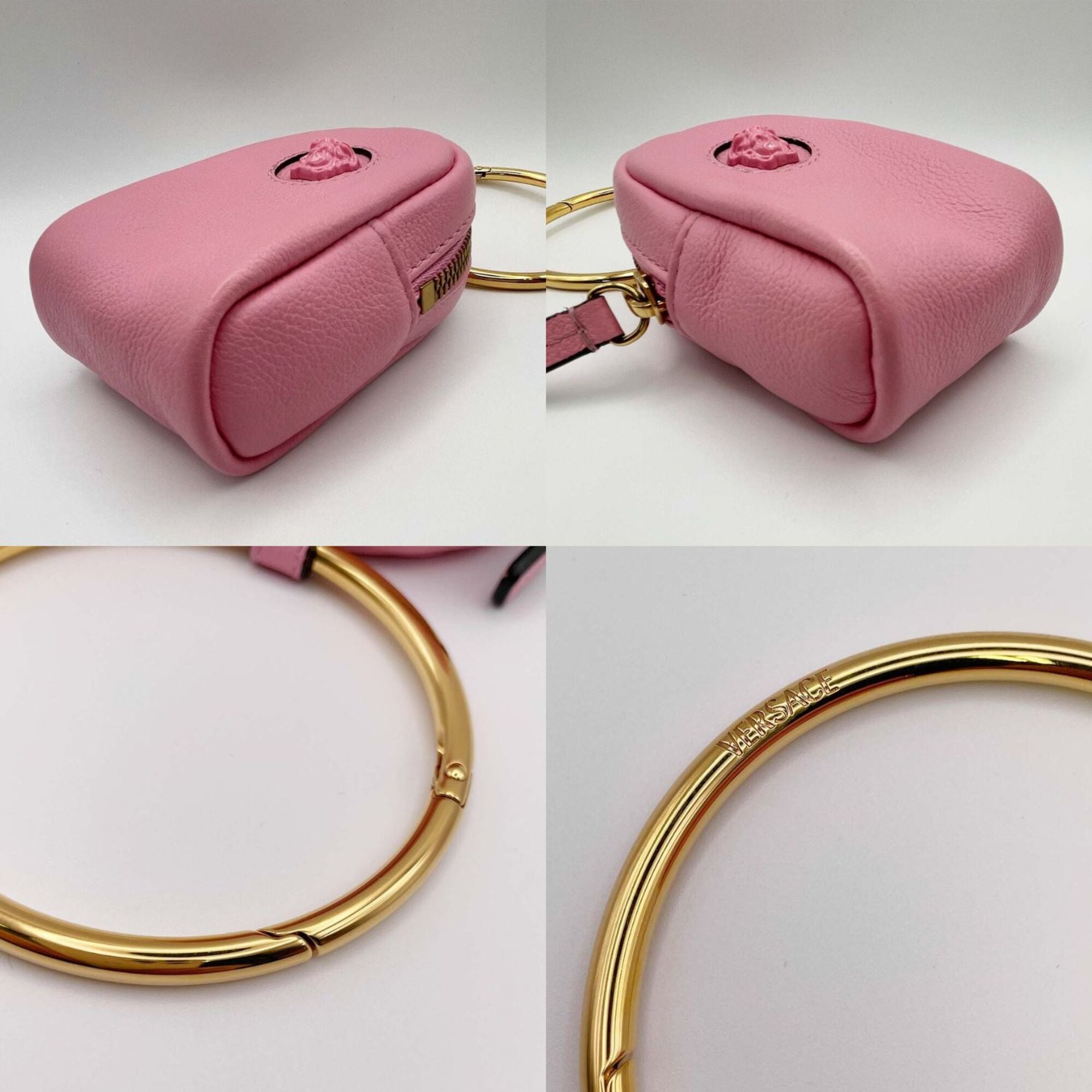 Versace Pink Leather Pouch (Pre-Owned)
