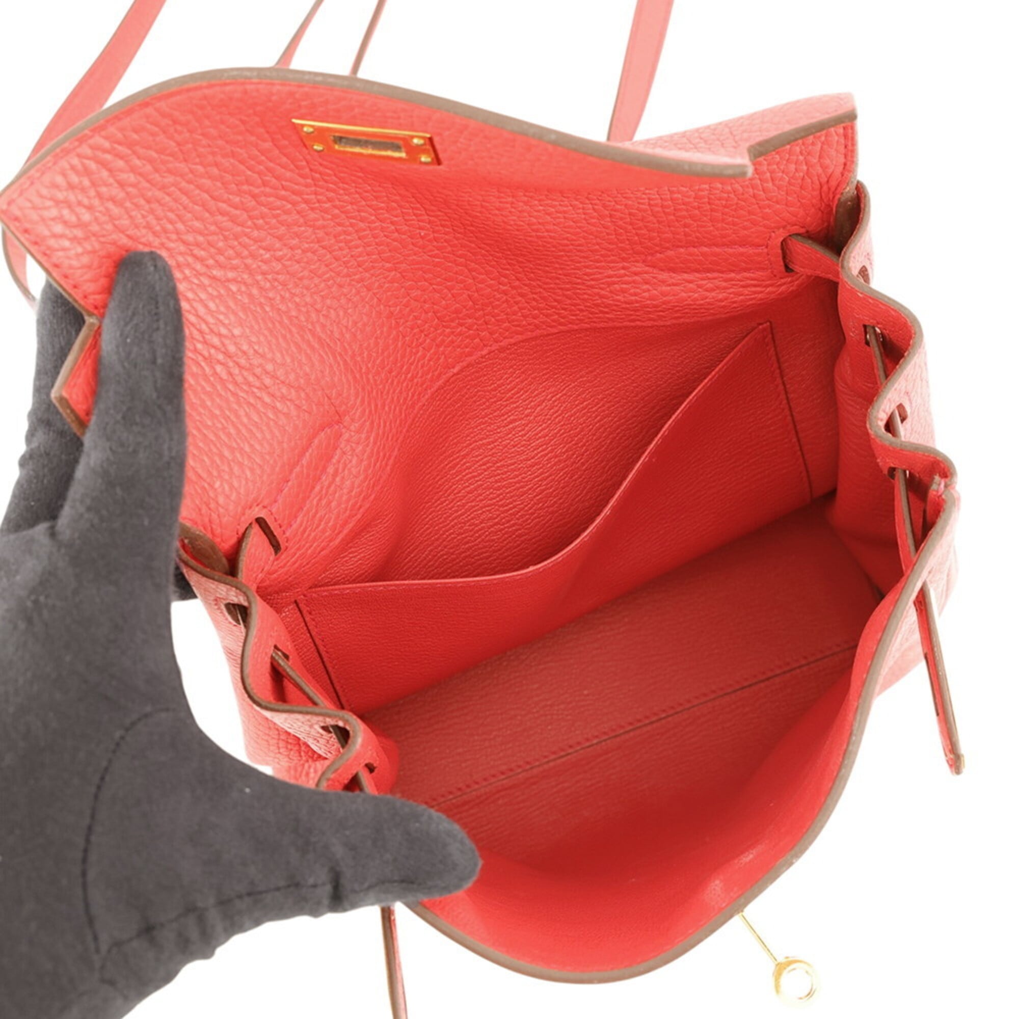 Hermes Red Color Togo Leather Backpack (Pre-Owned)