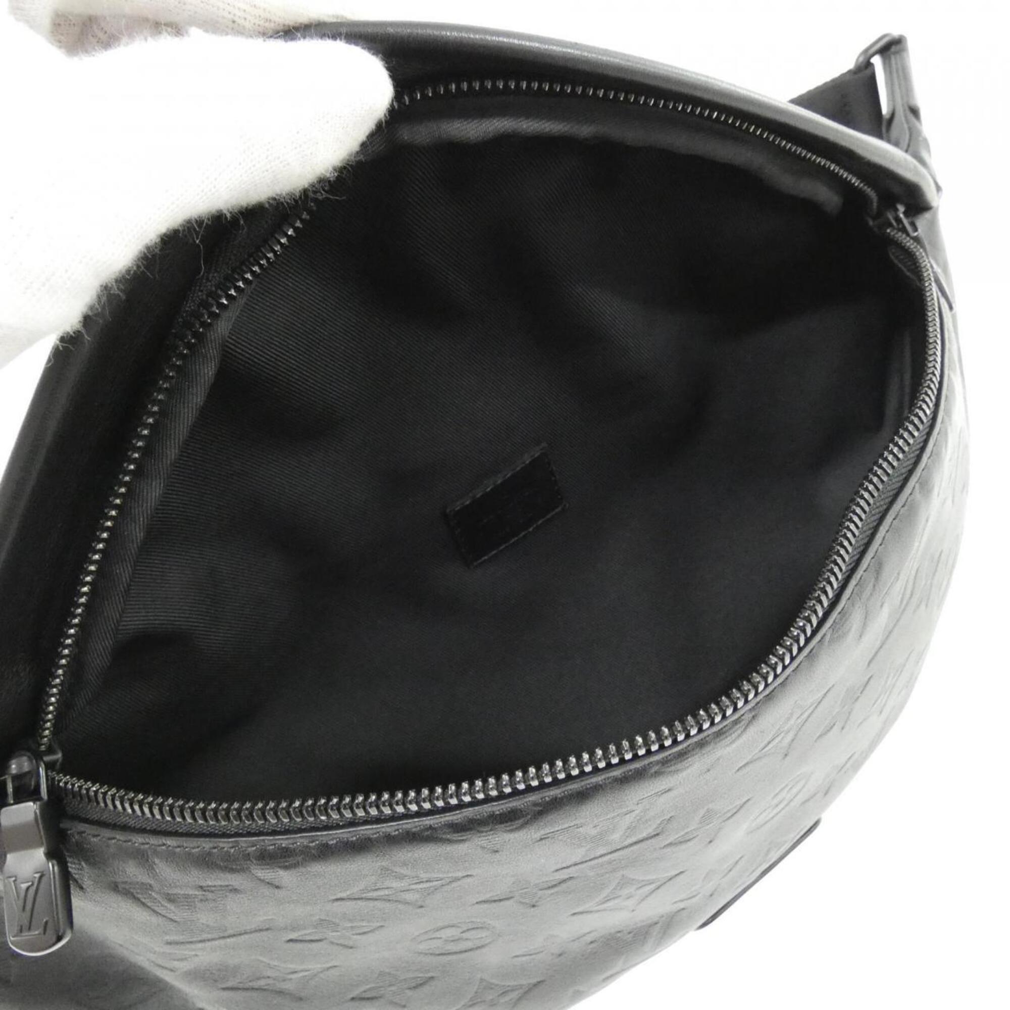Louis Vuitton Black Leather Shoulder Bag Sling Bag (Pre-Owned)