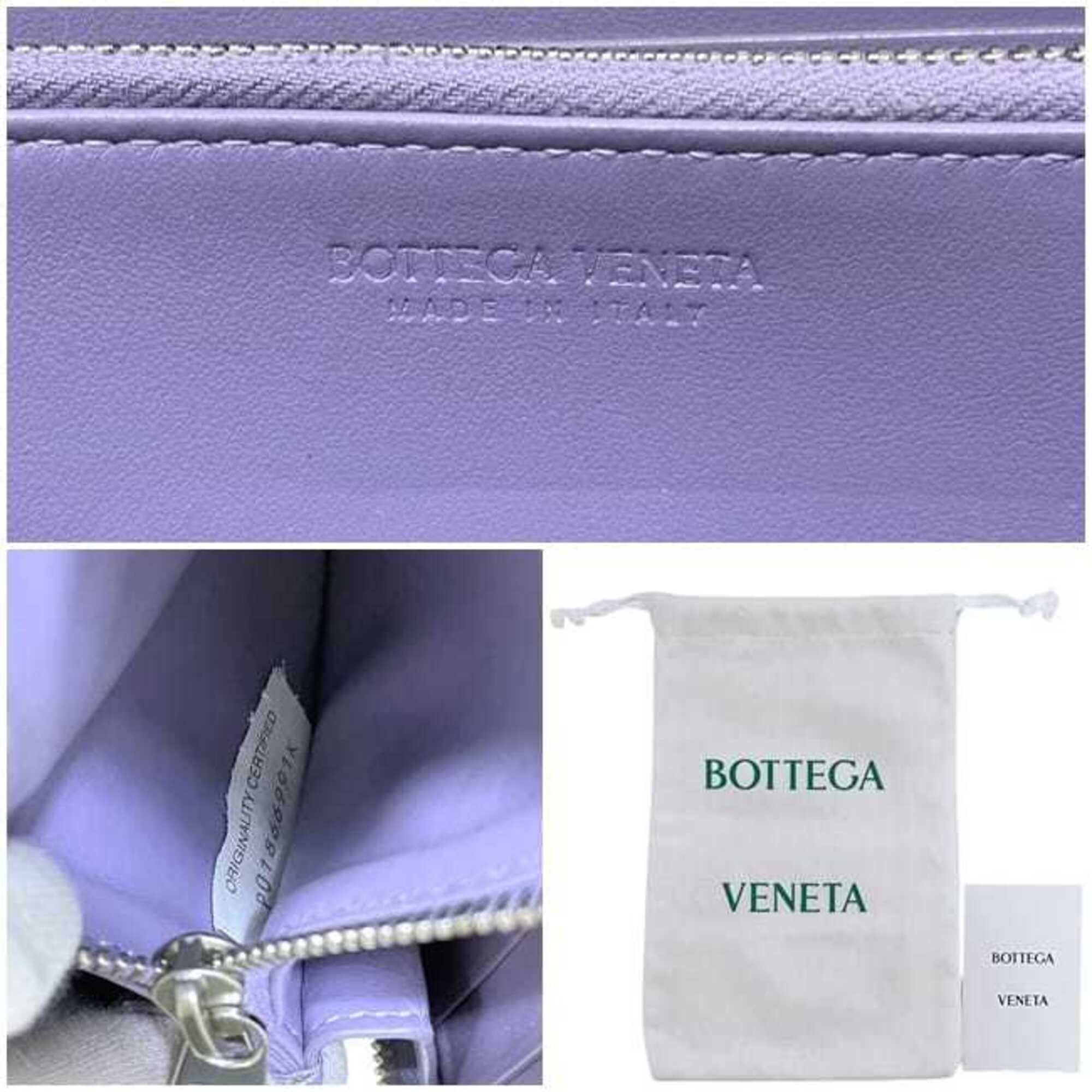 Bottega Veneta Purple Leather Long Wallet (Bi-Fold) (Pre-Owned)