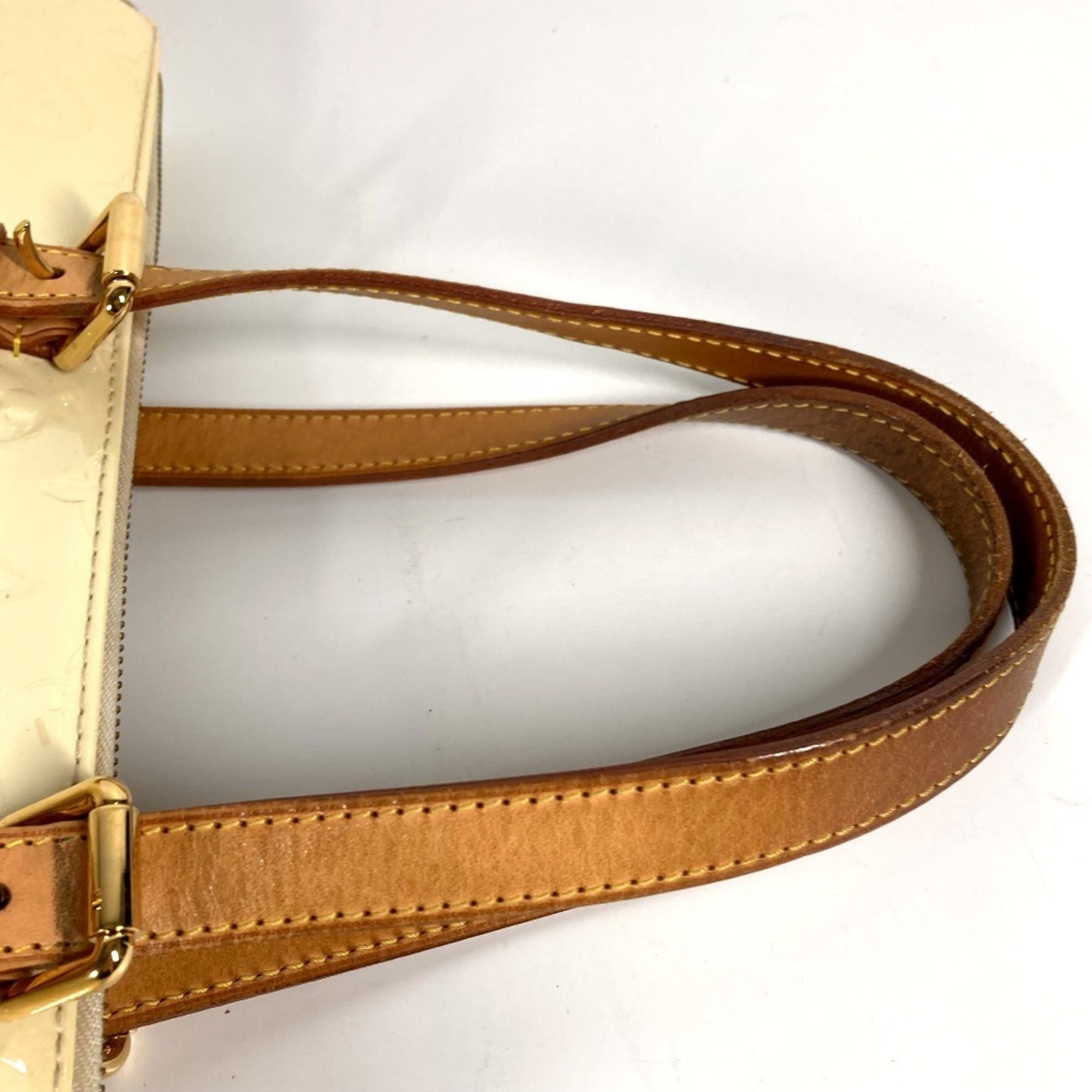 Louis Vuitton Pearl White Monogram Vernis Handbag Shoulder Bag Tote Bag (Pre-Owned)