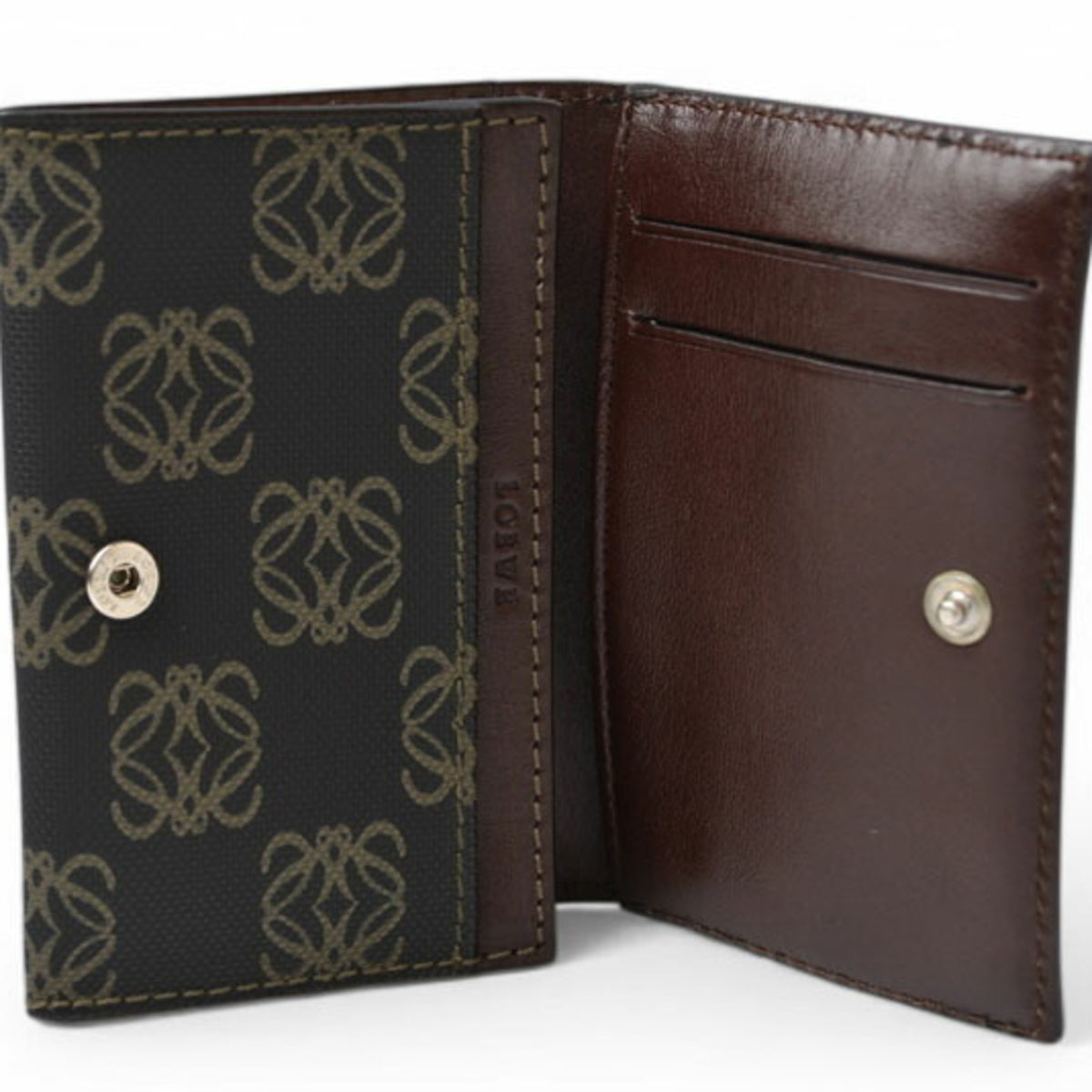 Loewe Brown Coated Canvas Coin Purse/Coin Case (Pre-Owned)