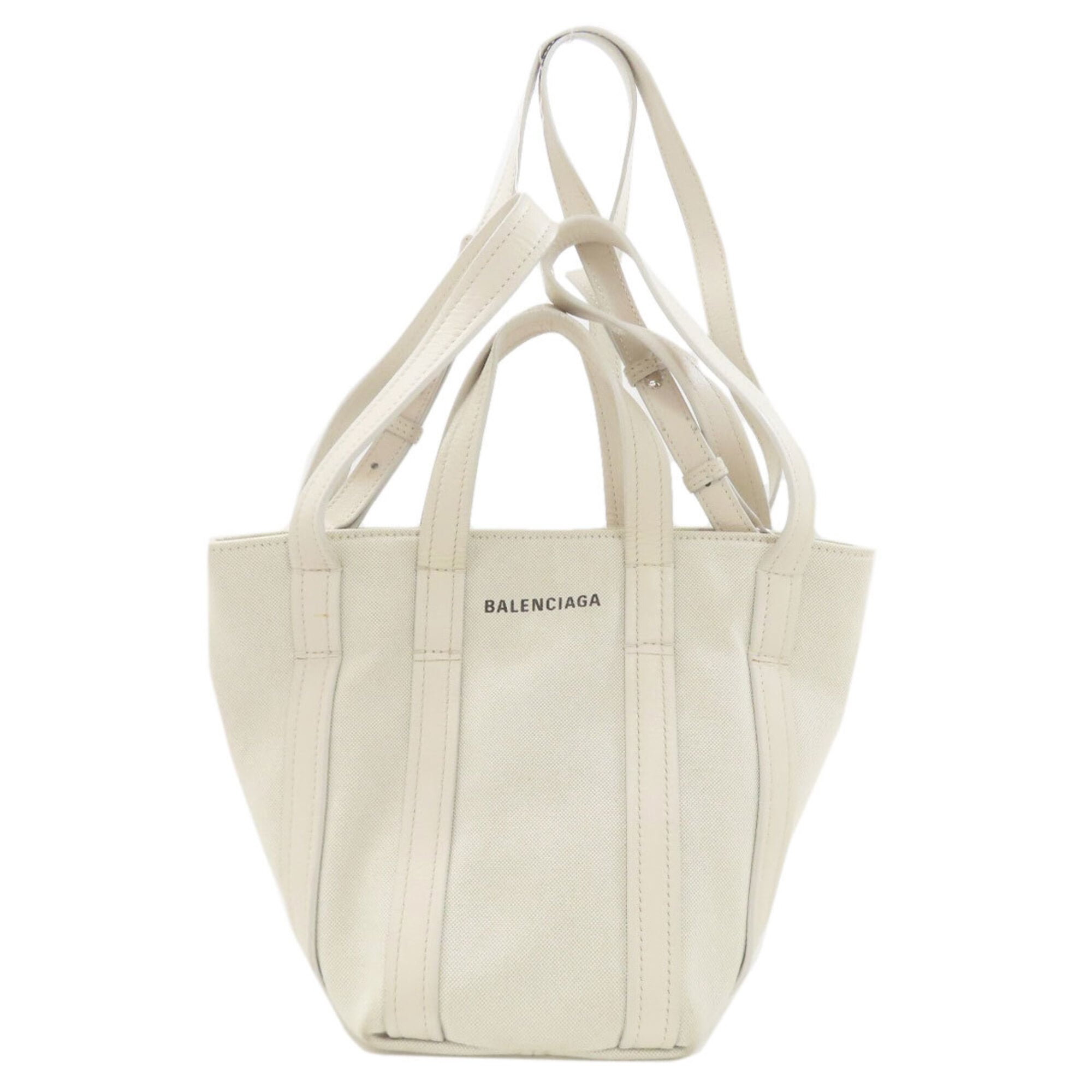 Balenciaga White Canvas Shoulder Bag (Pre-Owned)