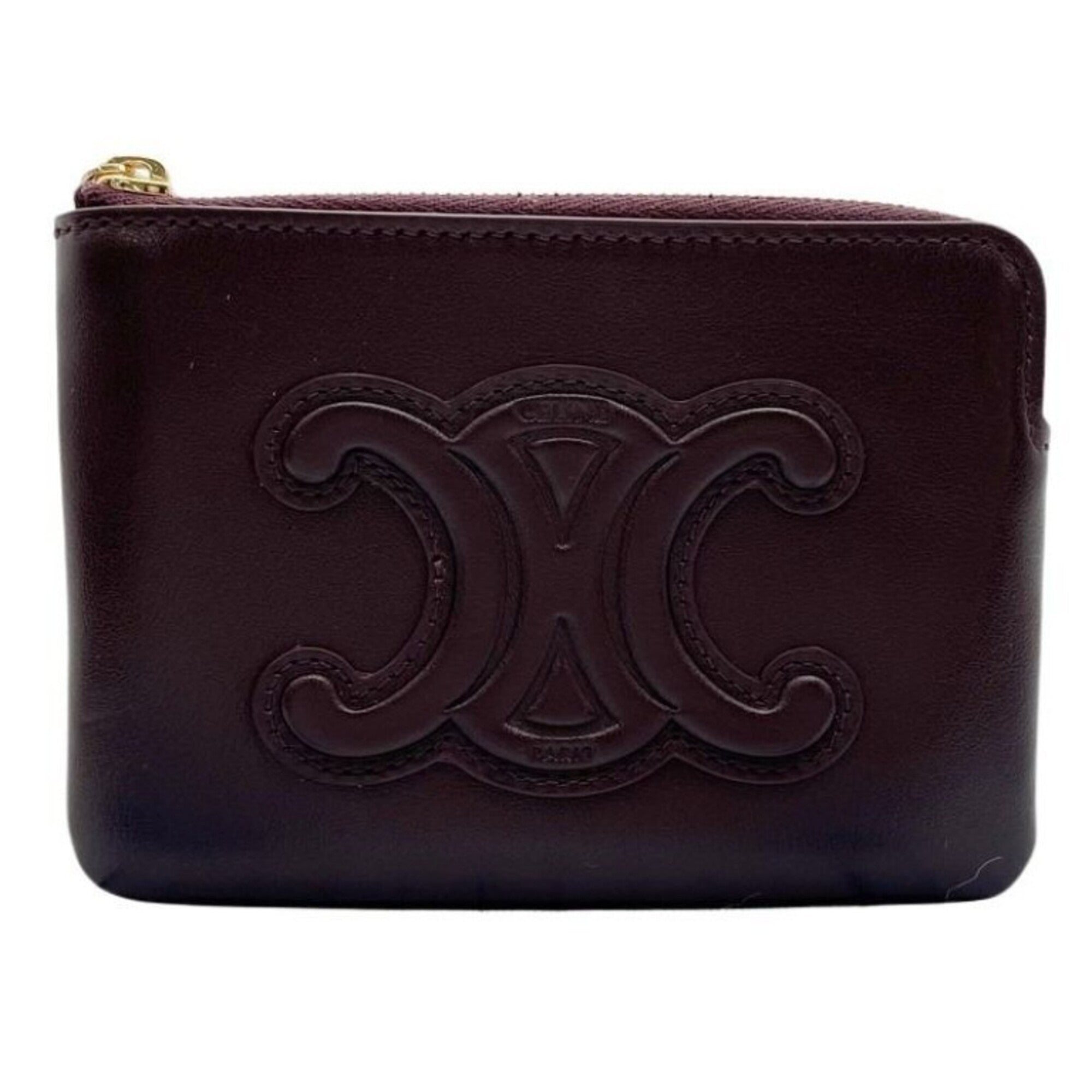 Celine Bordeaux Leather Coin Purse/Coin Case (Pre-Owned)