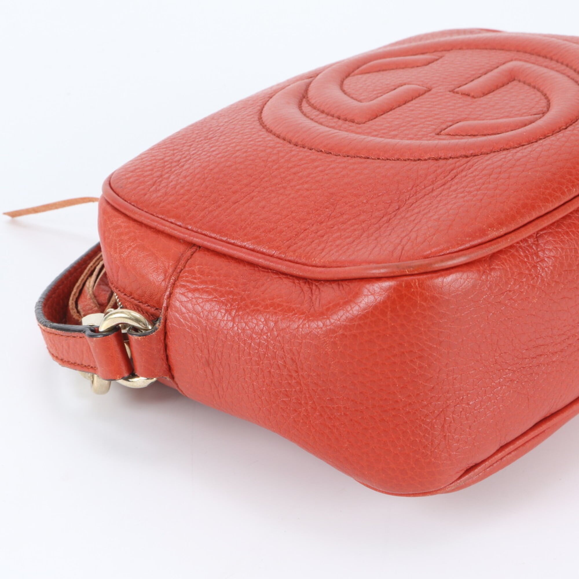 Gucci Soho Red Color Leather Shoulder Bag (Pre-Owned)