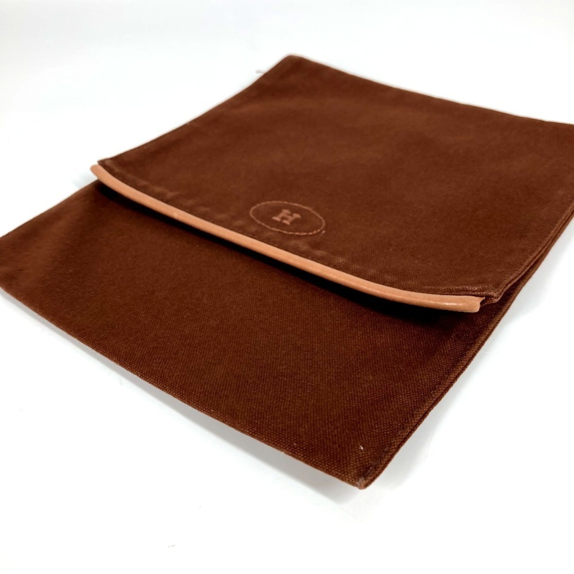 Hermes Brown Canvas Pouch (Pre-Owned)