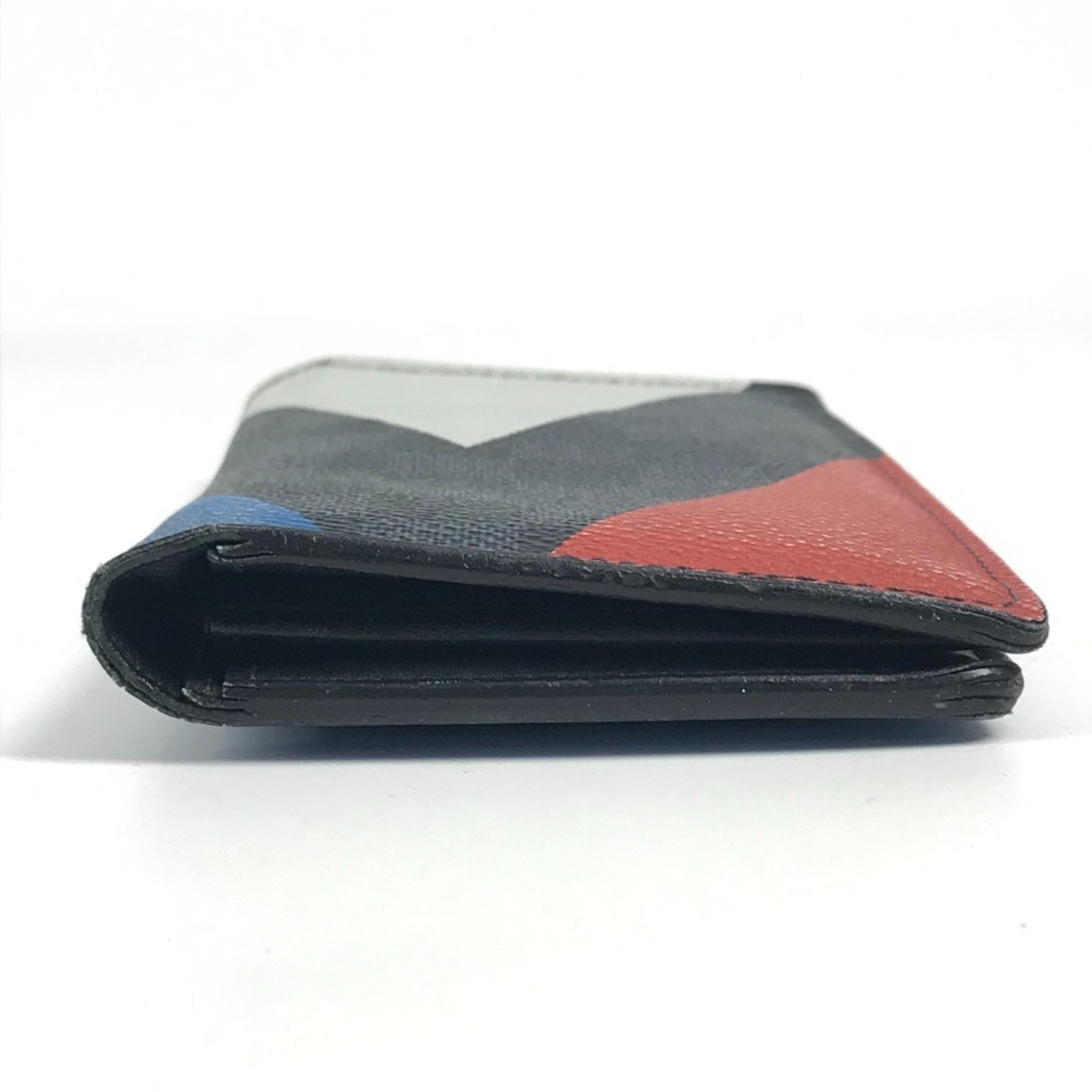 Louis Vuitton Blue Navy Red Color White Long Wallet (Bi-Fold) (Pre-Owned)