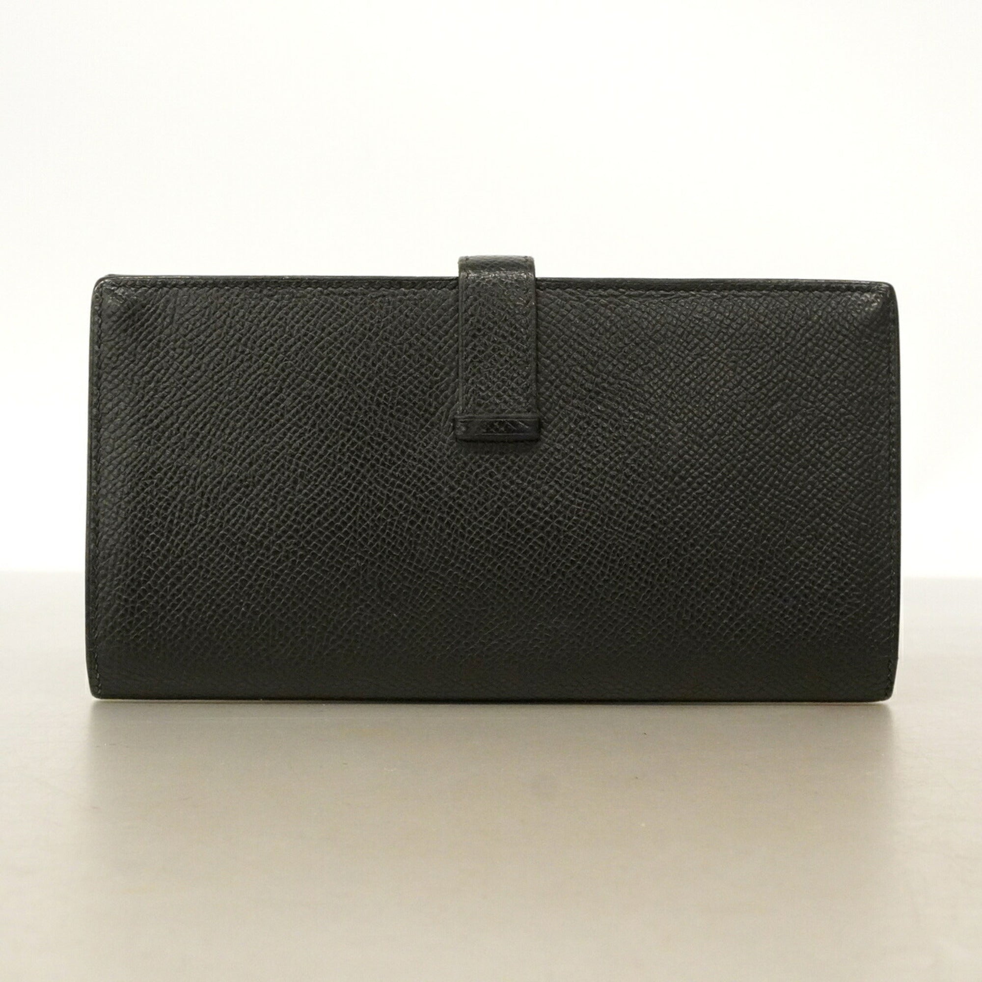 Hermes Black Epsom Leather Leather Long Wallet (Bi-Fold) (Pre-Owned)
