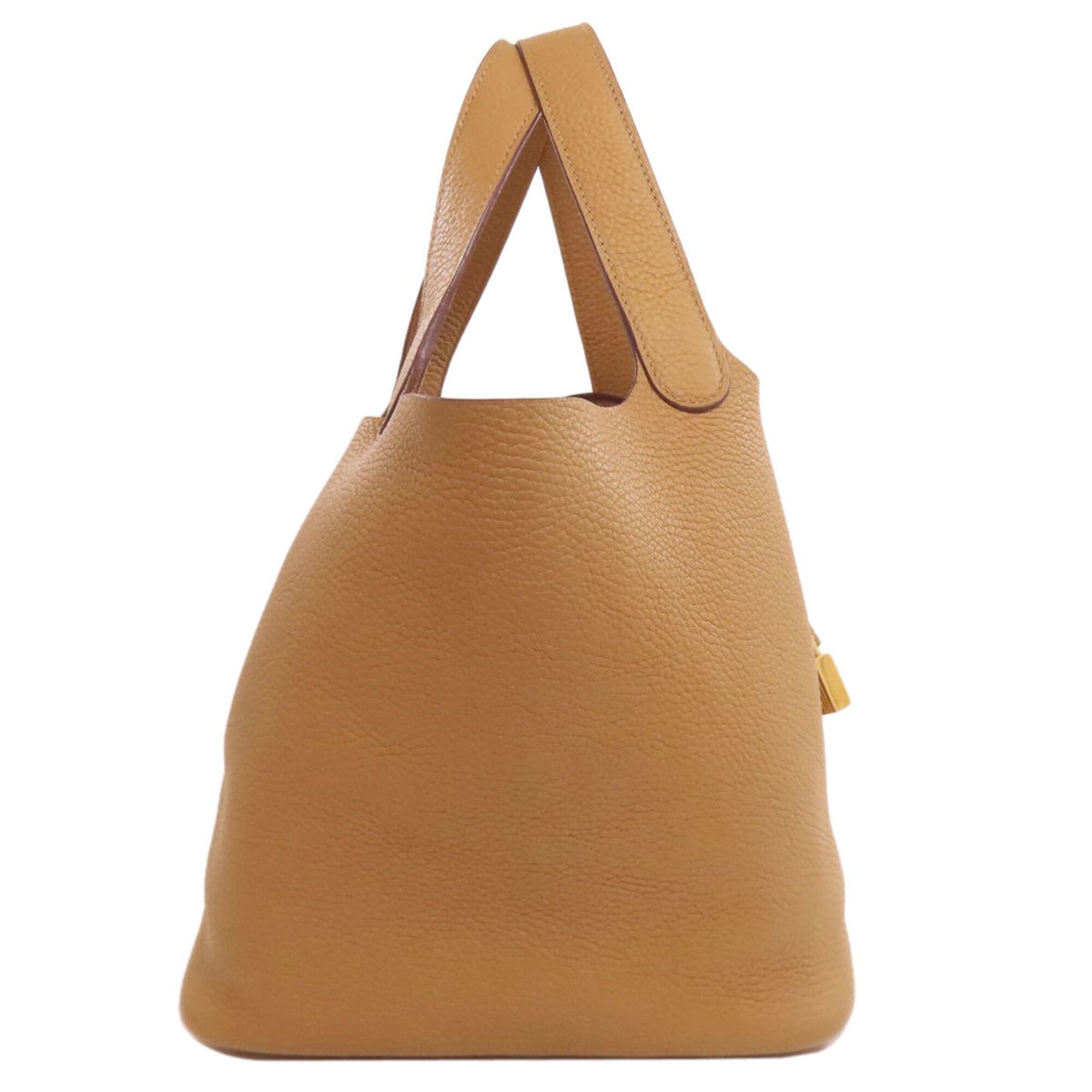 Hermes Camel Taurillon Clemence Leather Handbag (Pre-Owned)