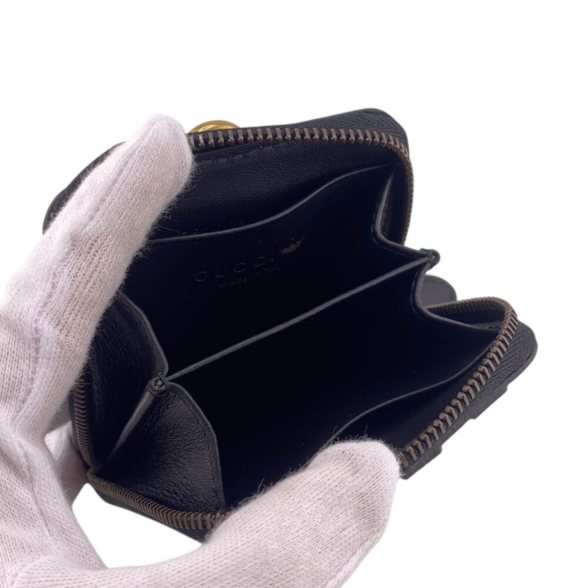 Gucci Black Leather Coin Purse/Coin Case (Pre-Owned)
