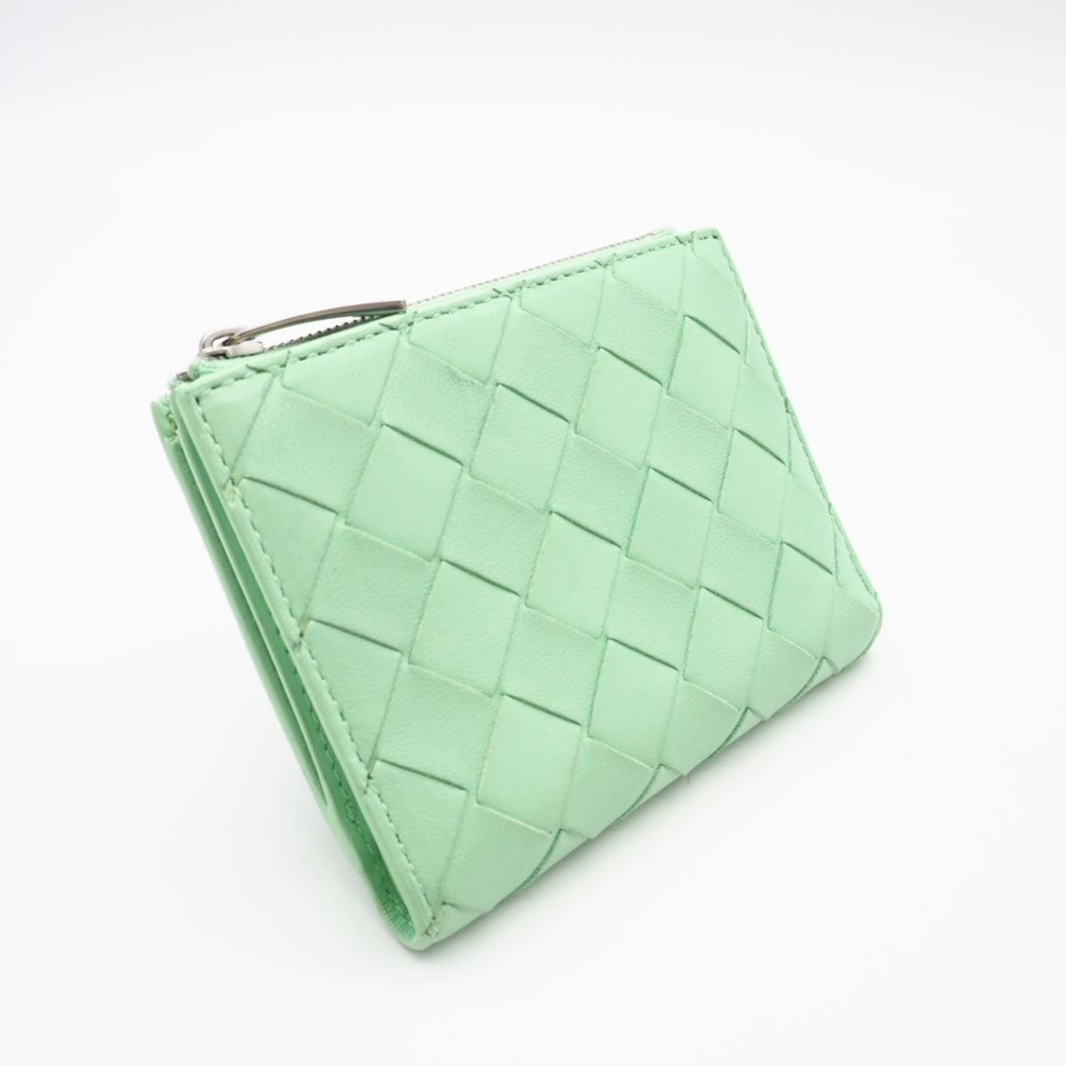 Bottega Veneta Intrecciato Green Intrecciato Wallet (Bi-Fold) (Pre-Owned)