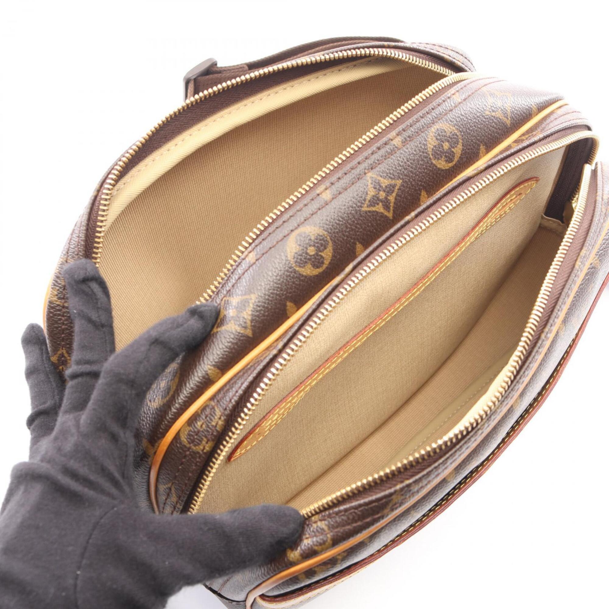 Louis Vuitton Brown Coated Canvas Leather Handbag Shoulder Bag (Pre-Owned)
