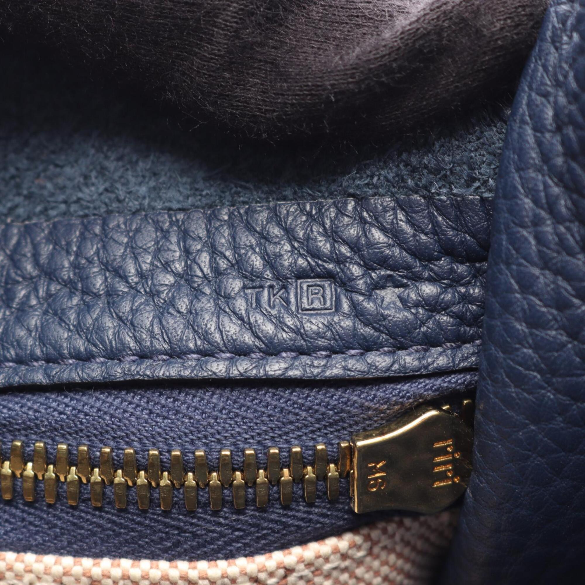 Hermes Black Blue Taurillon Clemence Leather Handbag Shoulder Bag (Pre-Owned)