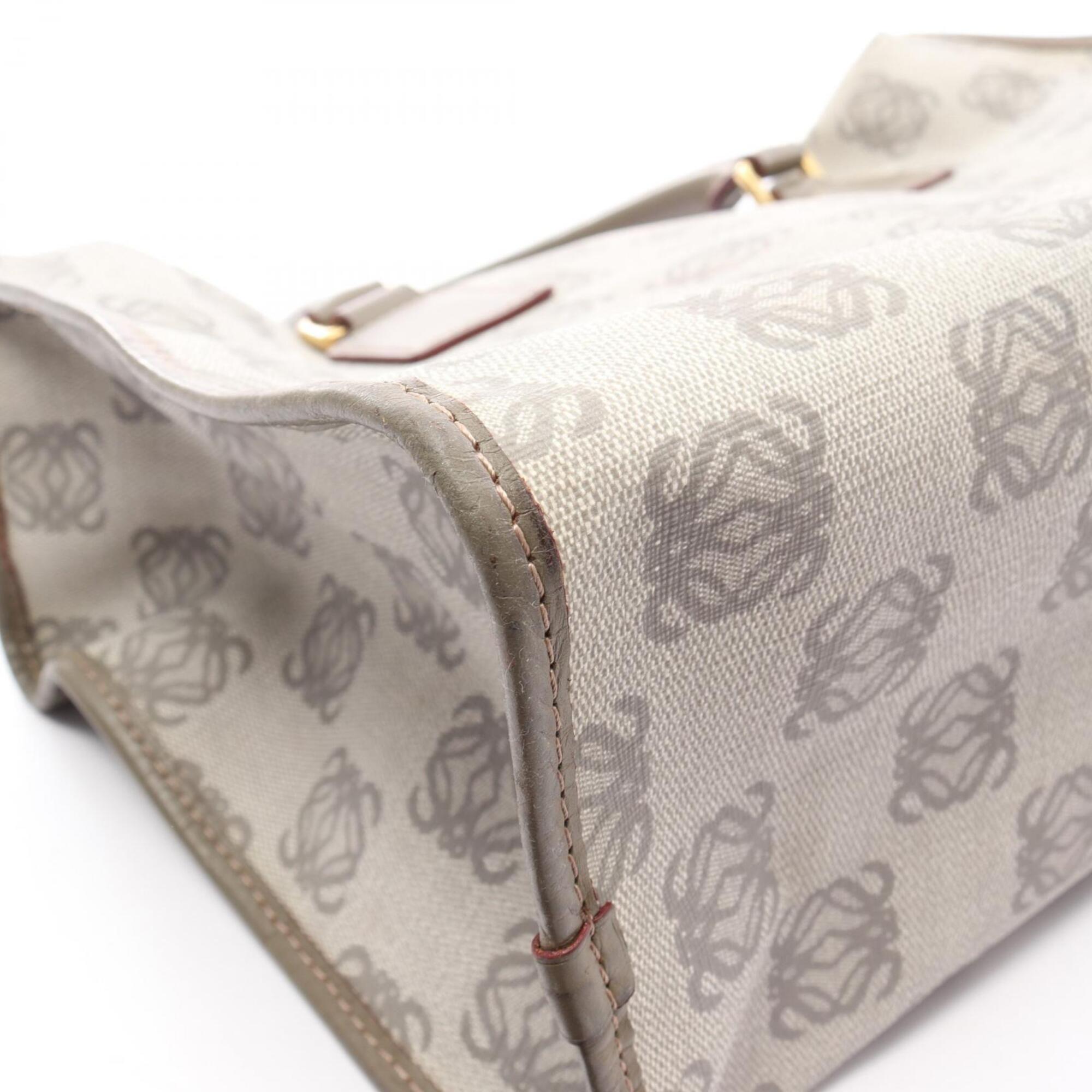 Loewe Gray Coated Canvas Leather Handbag Tote Bag (Pre-Owned)