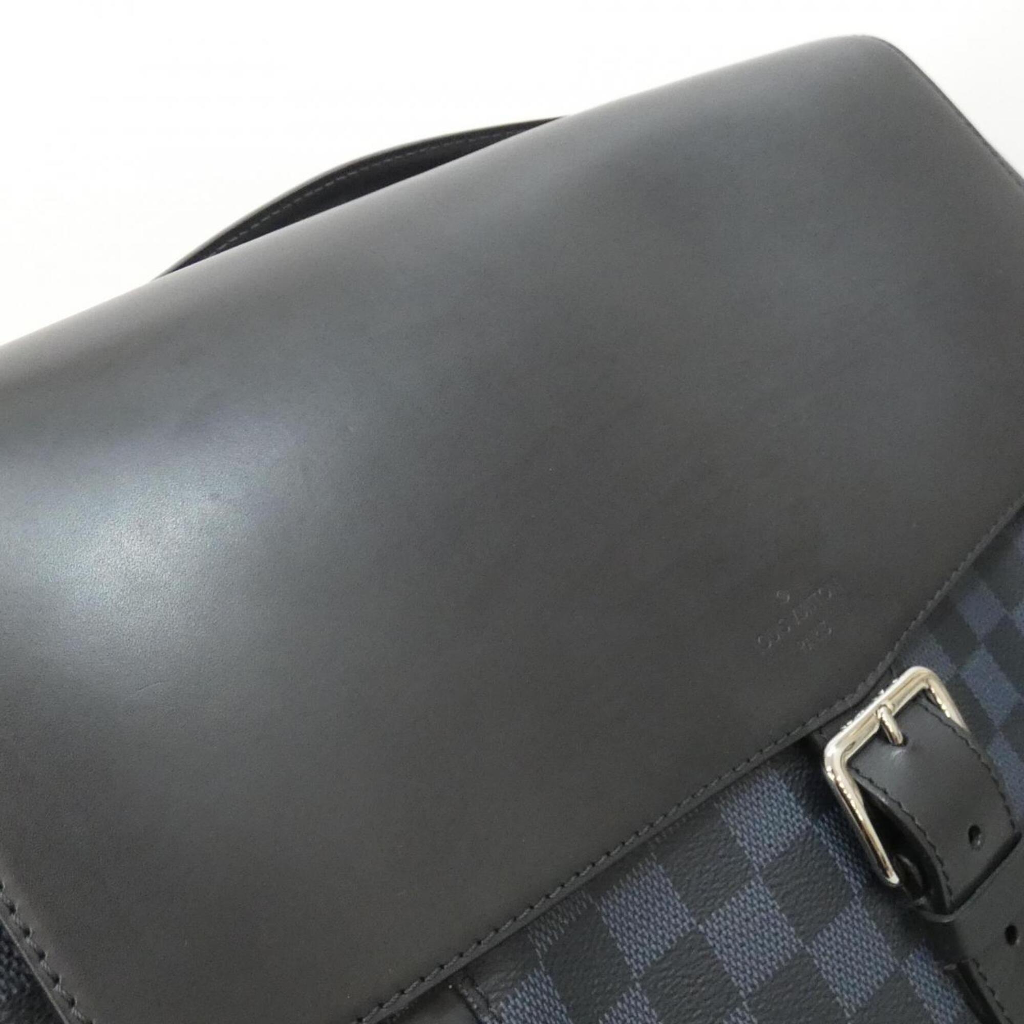 Louis Vuitton Black Cobalt Coated Canvas Backpack (Pre-Owned)