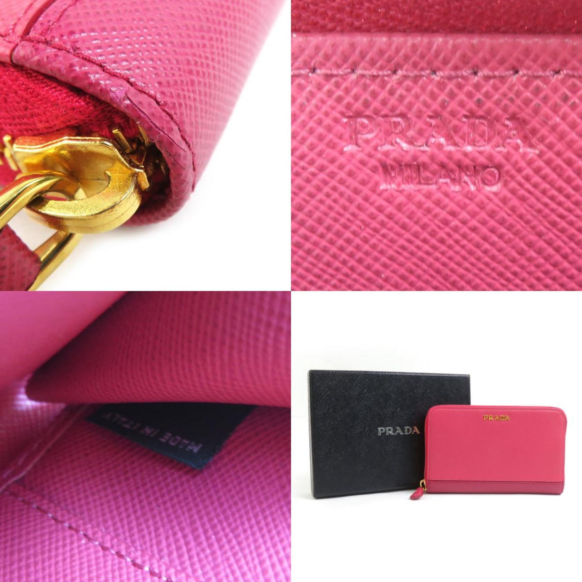 Prada Pink Leather Coin Purse/Coin Case (Pre-Owned)