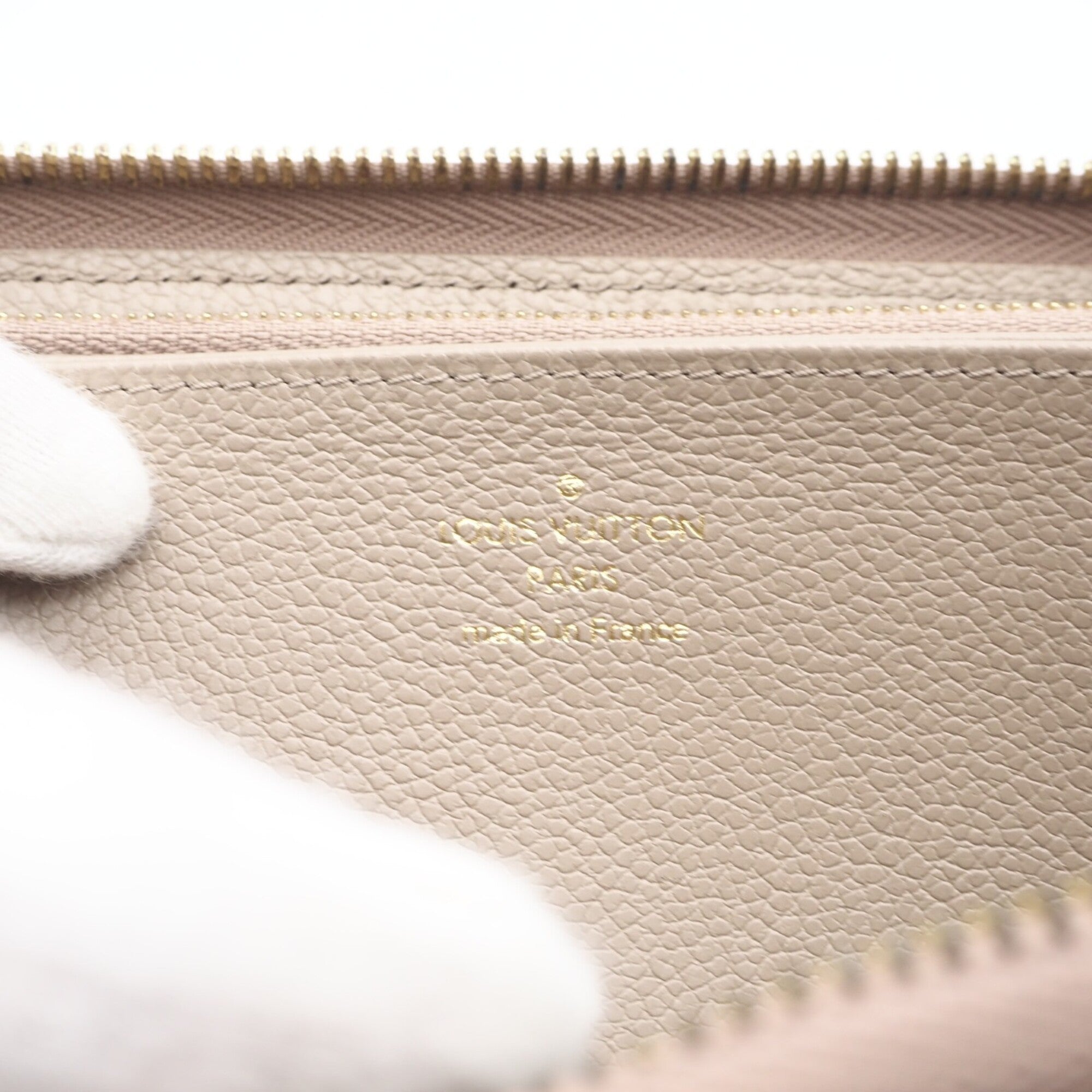 Louis Vuitton Monogram Empreinte Beige Leather Long Wallet (Bi-Fold) (Pre-Owned)